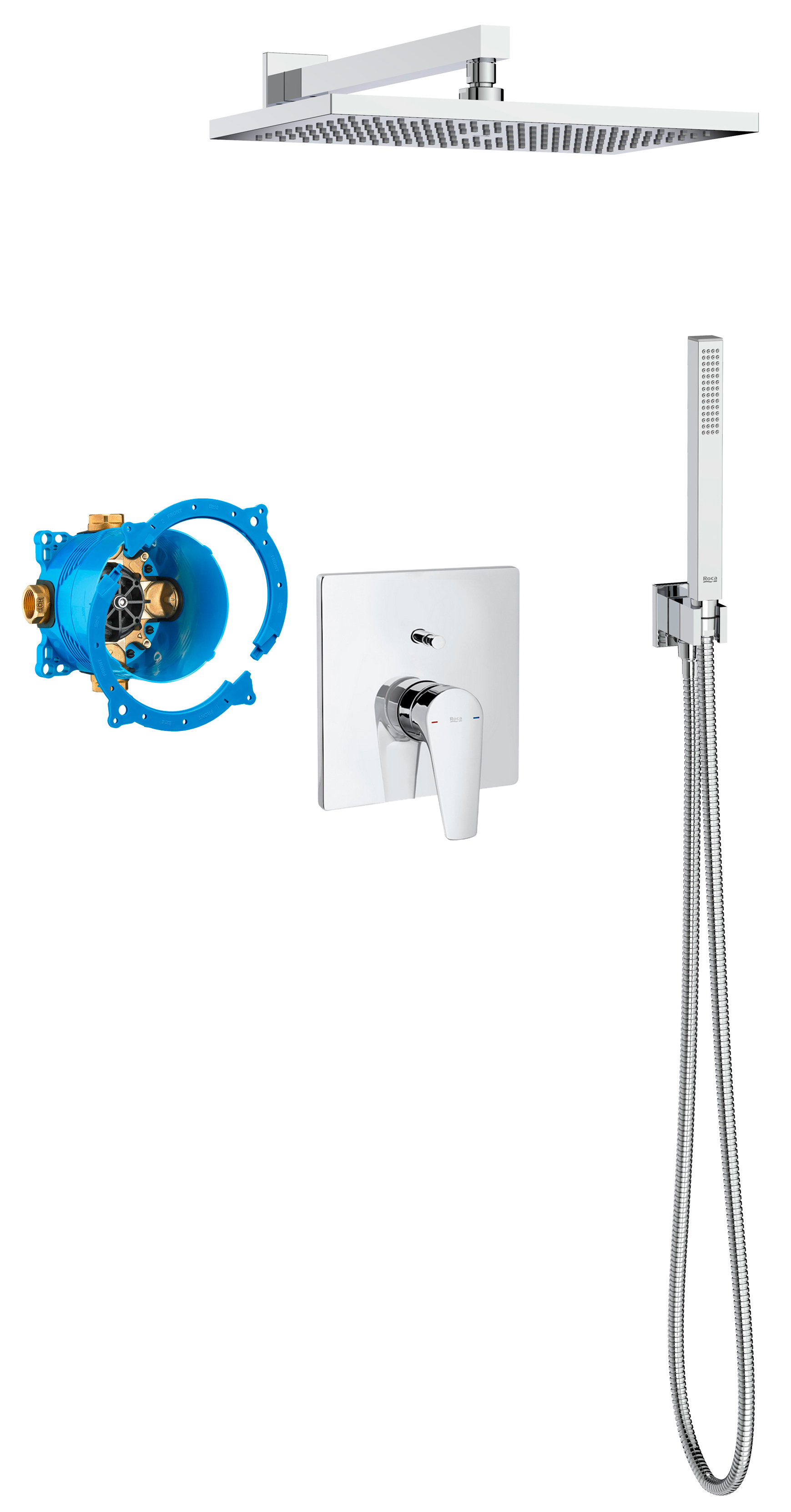 Roca Atlas conjunto de ducha empotrado con rociador con efecto lluvia cromo A5D2690C00