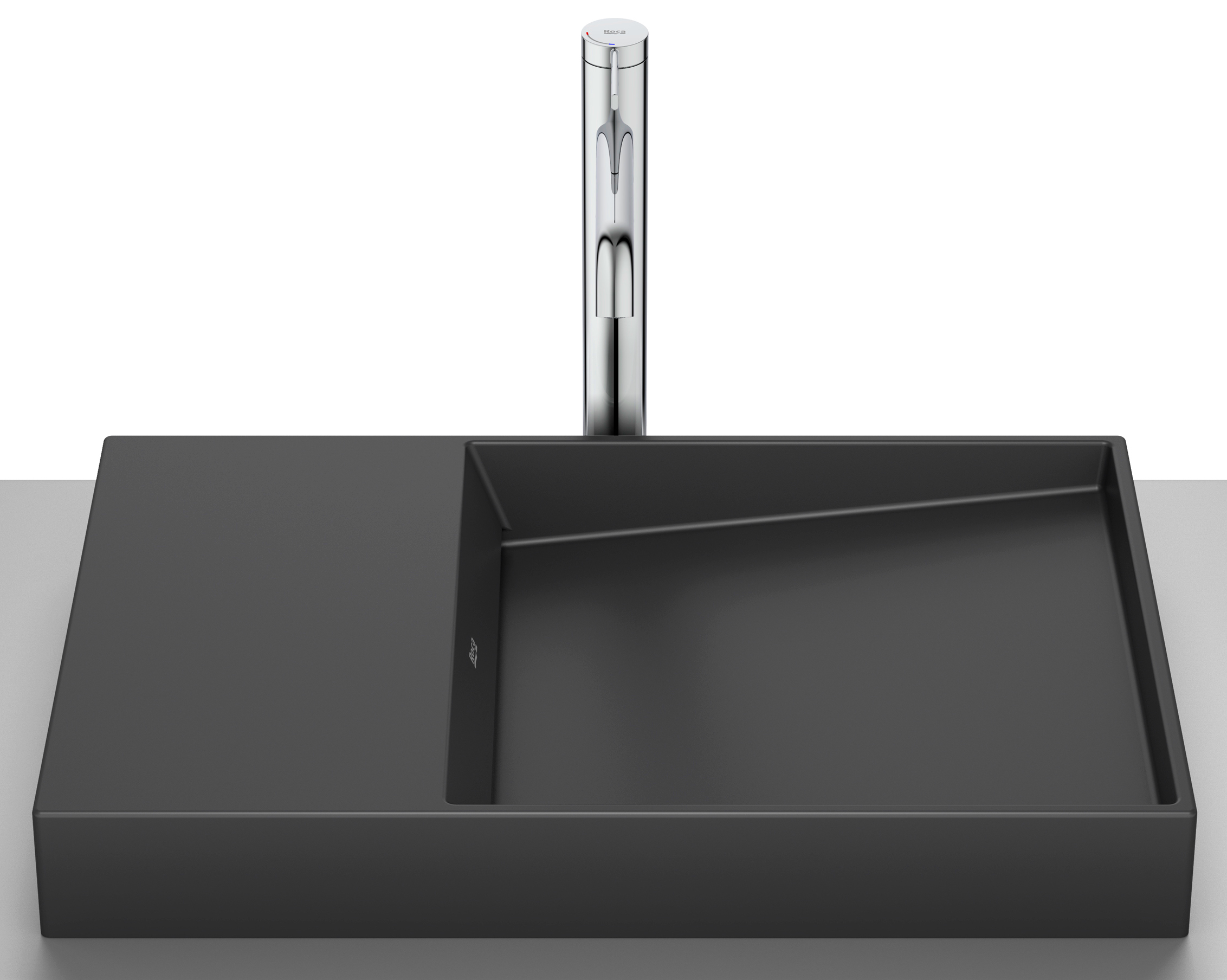 Roca Horizon lavabo 60x38 cm sobre encimera negro A32727908B