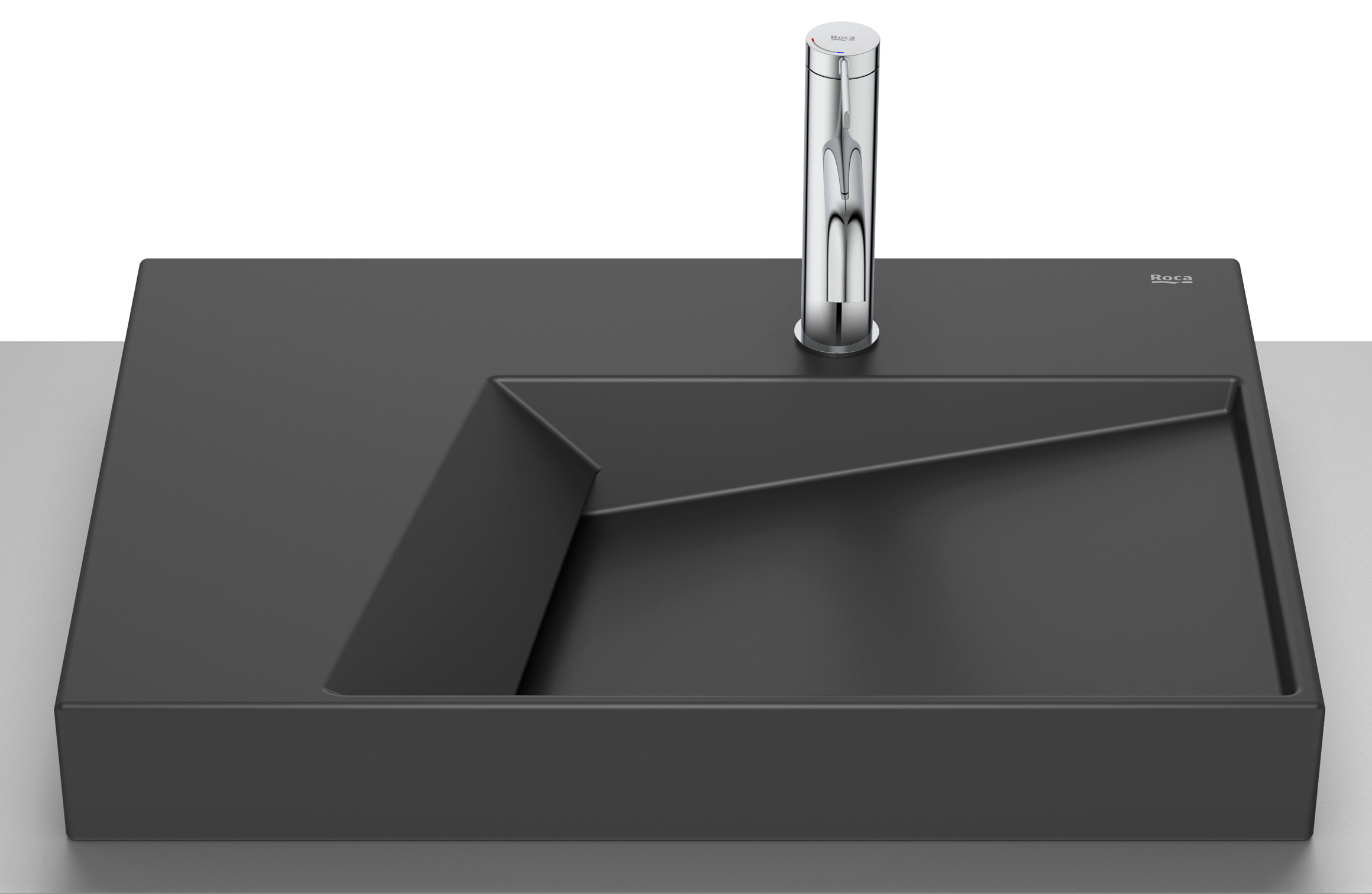 Roca Horizon lavabo 60x42 cm sobre encimera negro A32727608B