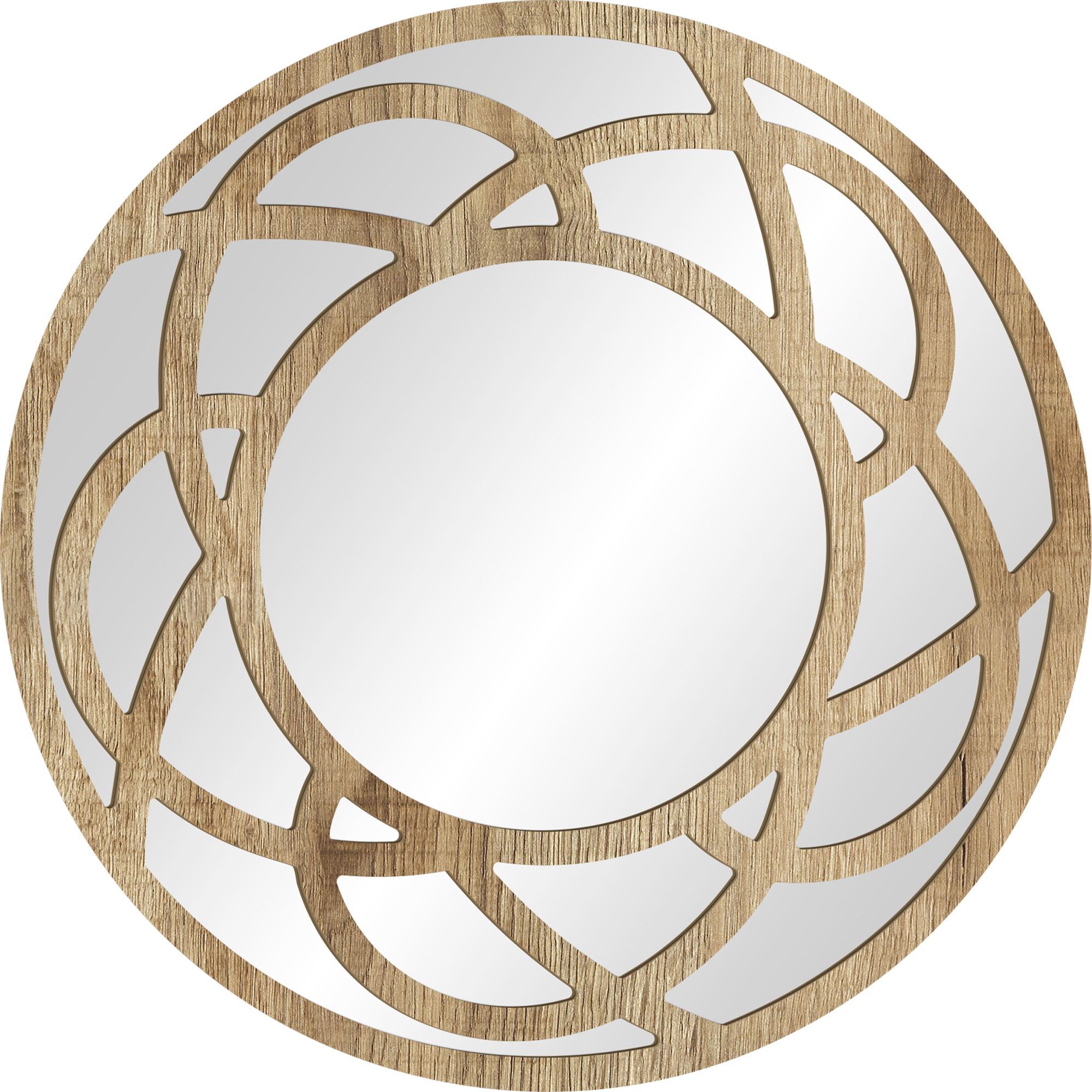 Styler Ornament espejo 50x50 cm circular madera LU-12306