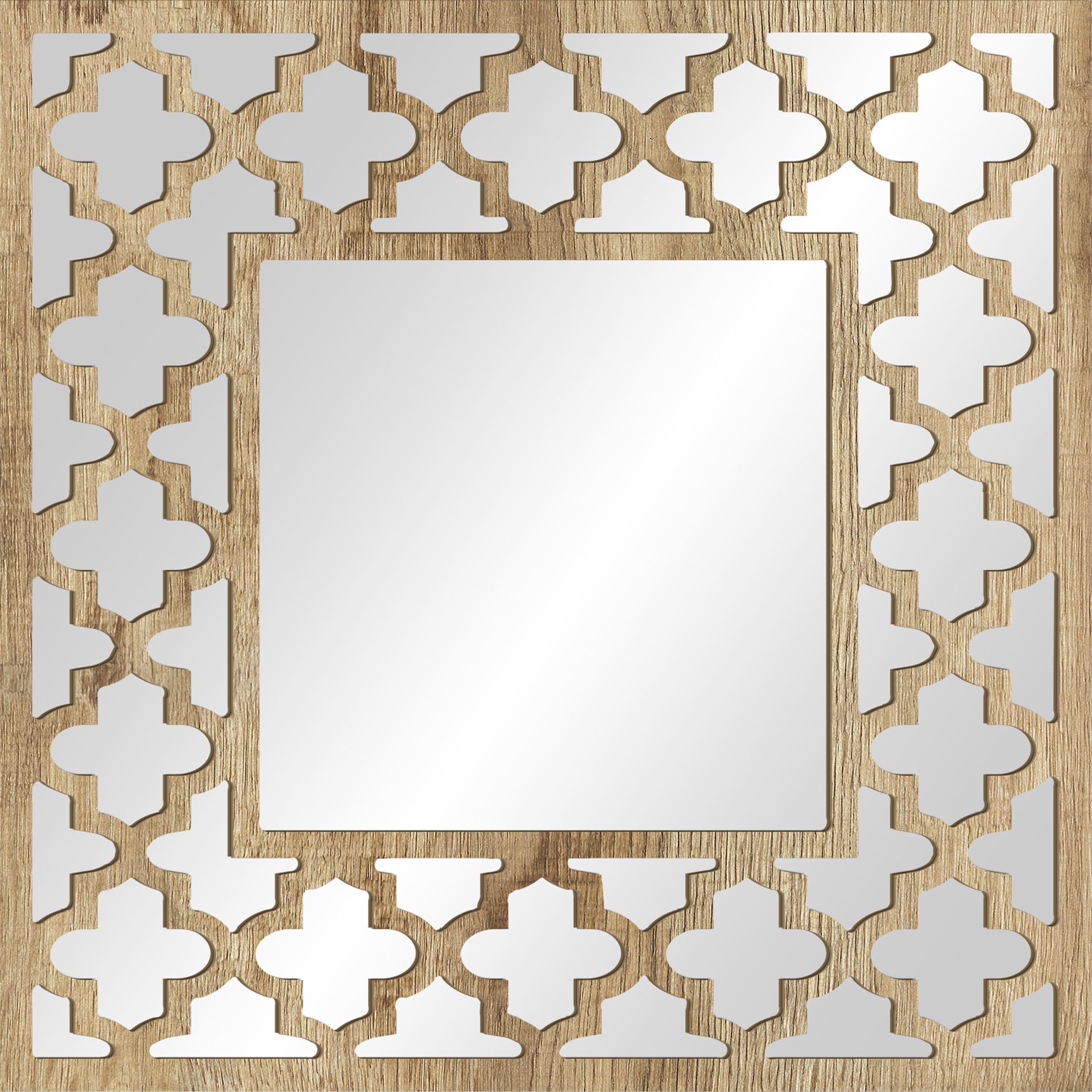 Styler Ornament espejo 50x50 cm cuadrada madera LU-12309