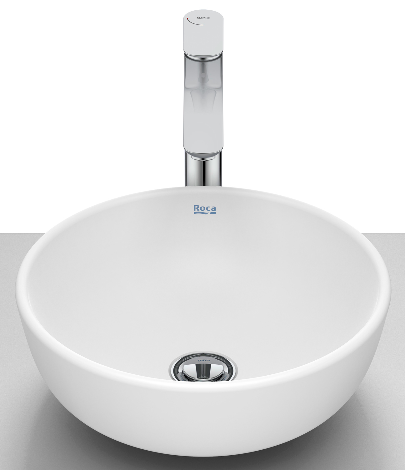 Roca Optica lavabo 35.2x35.2 cm circular sobre encimera blanco A327C12620