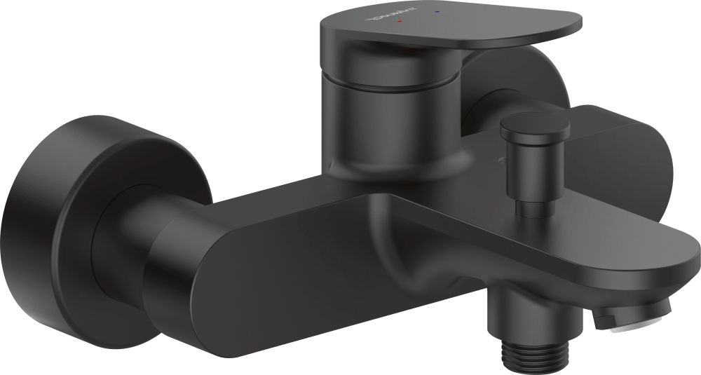 Duravit Wave grifo de bañera y ducha a pared negro WA5230000046