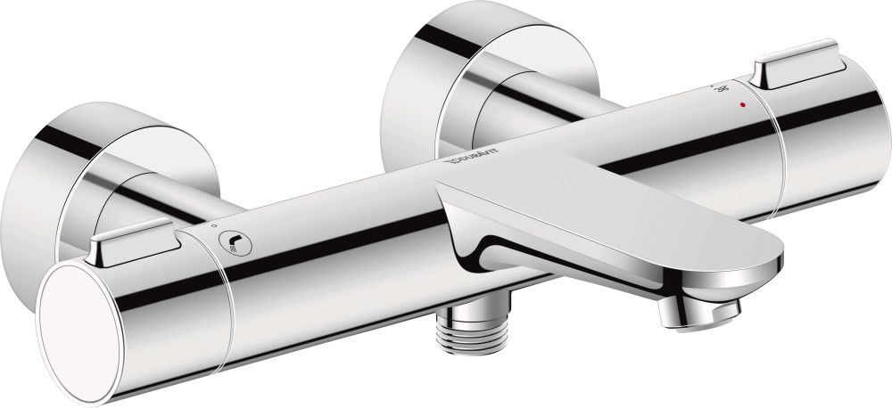 Duravit Wave grifo de bañera y ducha a pared con termostato cromo WA5220000010