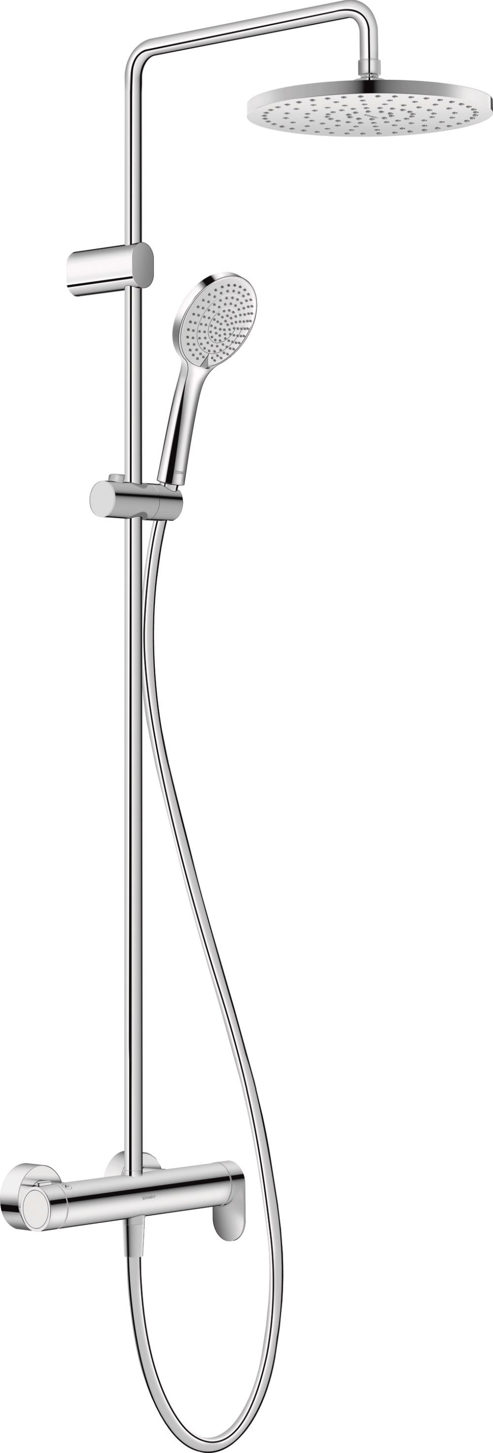 Duravit Wave conjunto de ducha a pared con rociador con efecto lluvia cromo WA4280007010