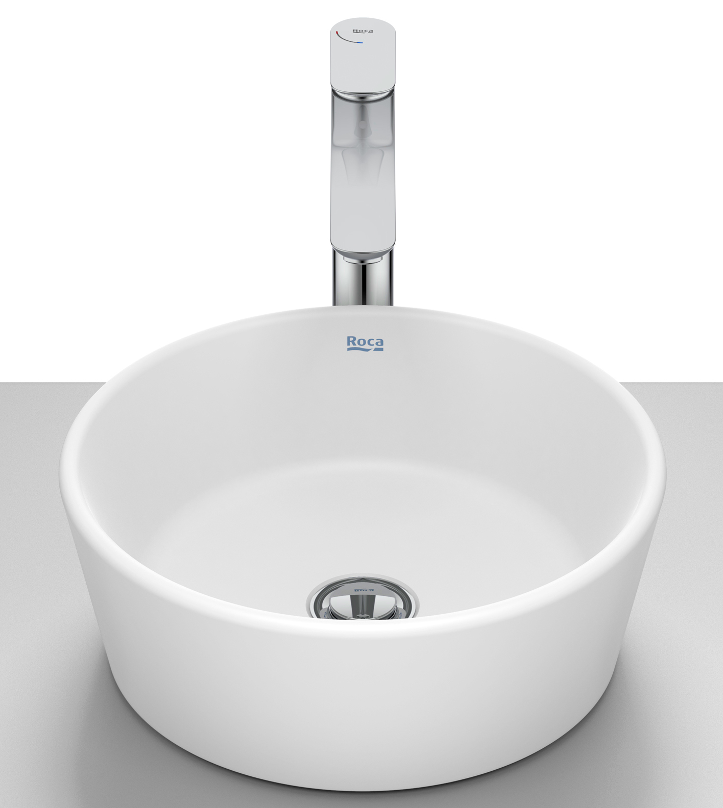 Roca Optica lavabo 35x35 cm circular sobre encimera blanco A327B15620
