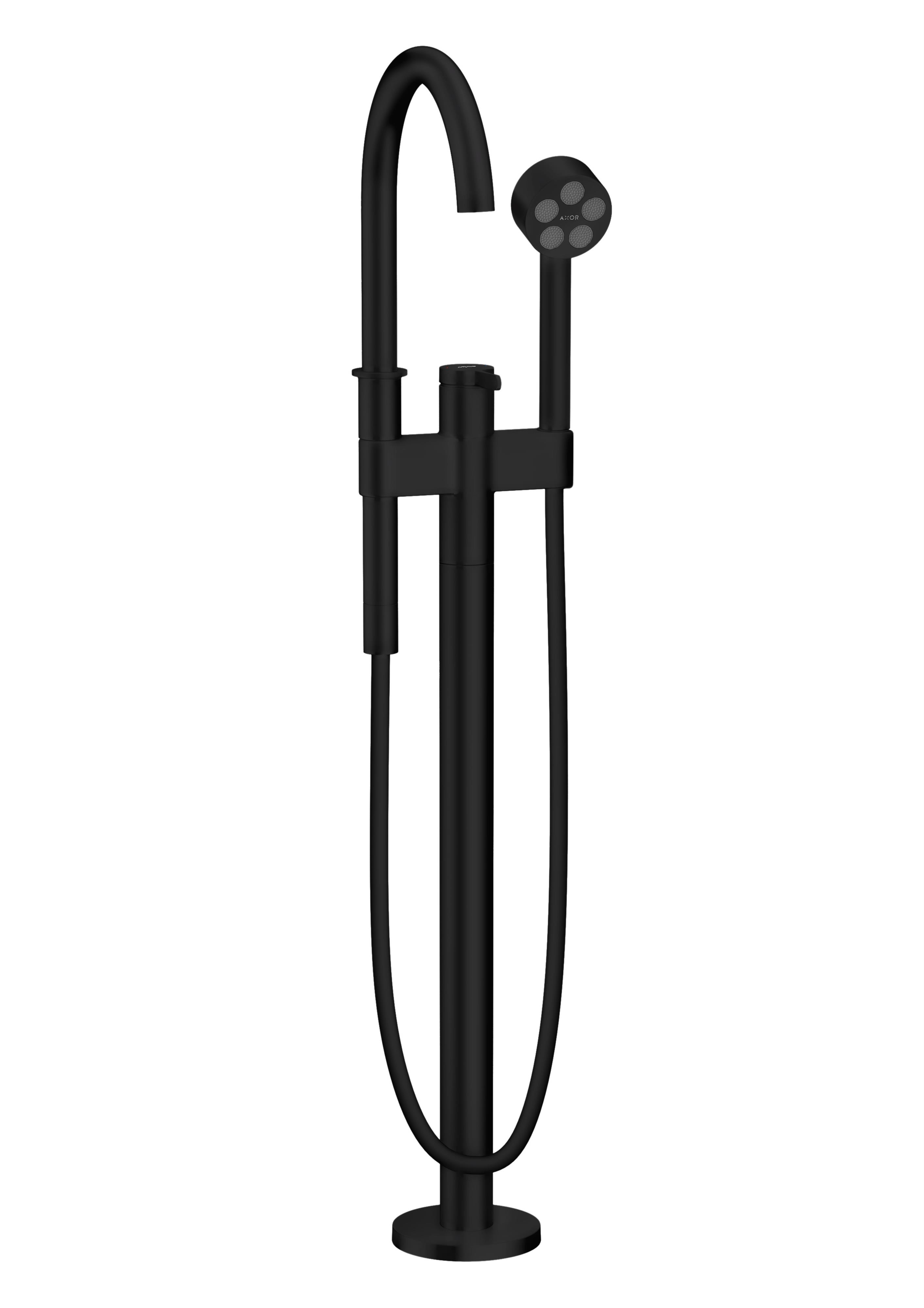 Axor One grifo de bañera y ducha en suelo negro 48440670
