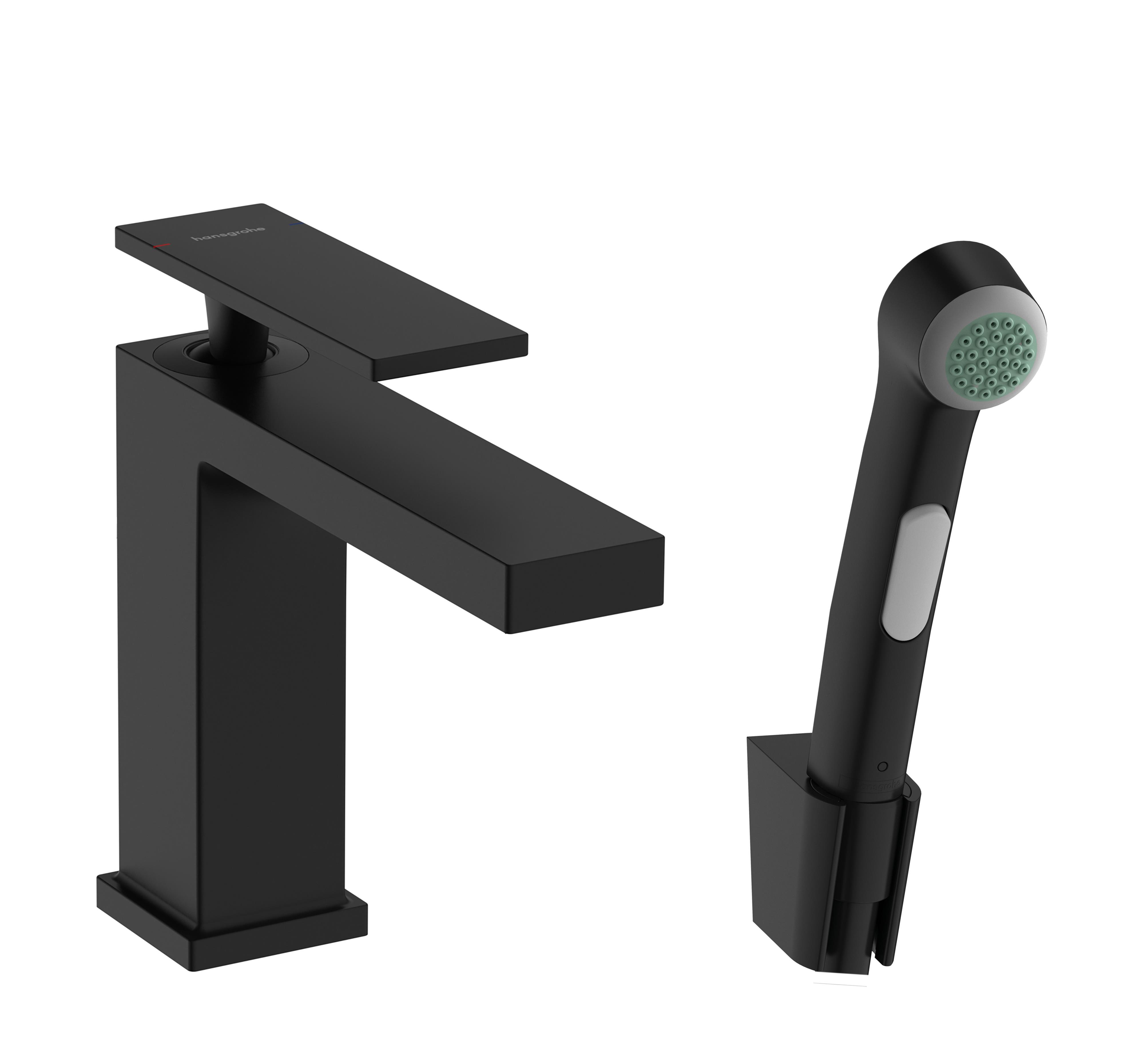 Hansgrohe Tecturis E grifo de lavabo con rociador tipo bidé de pie negro 73210670