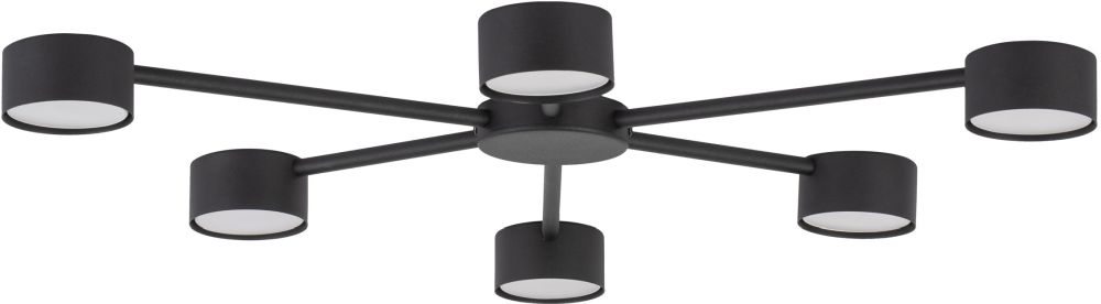 TK Lighting Avia Black lámpara de techo 6x10 W negro 4692