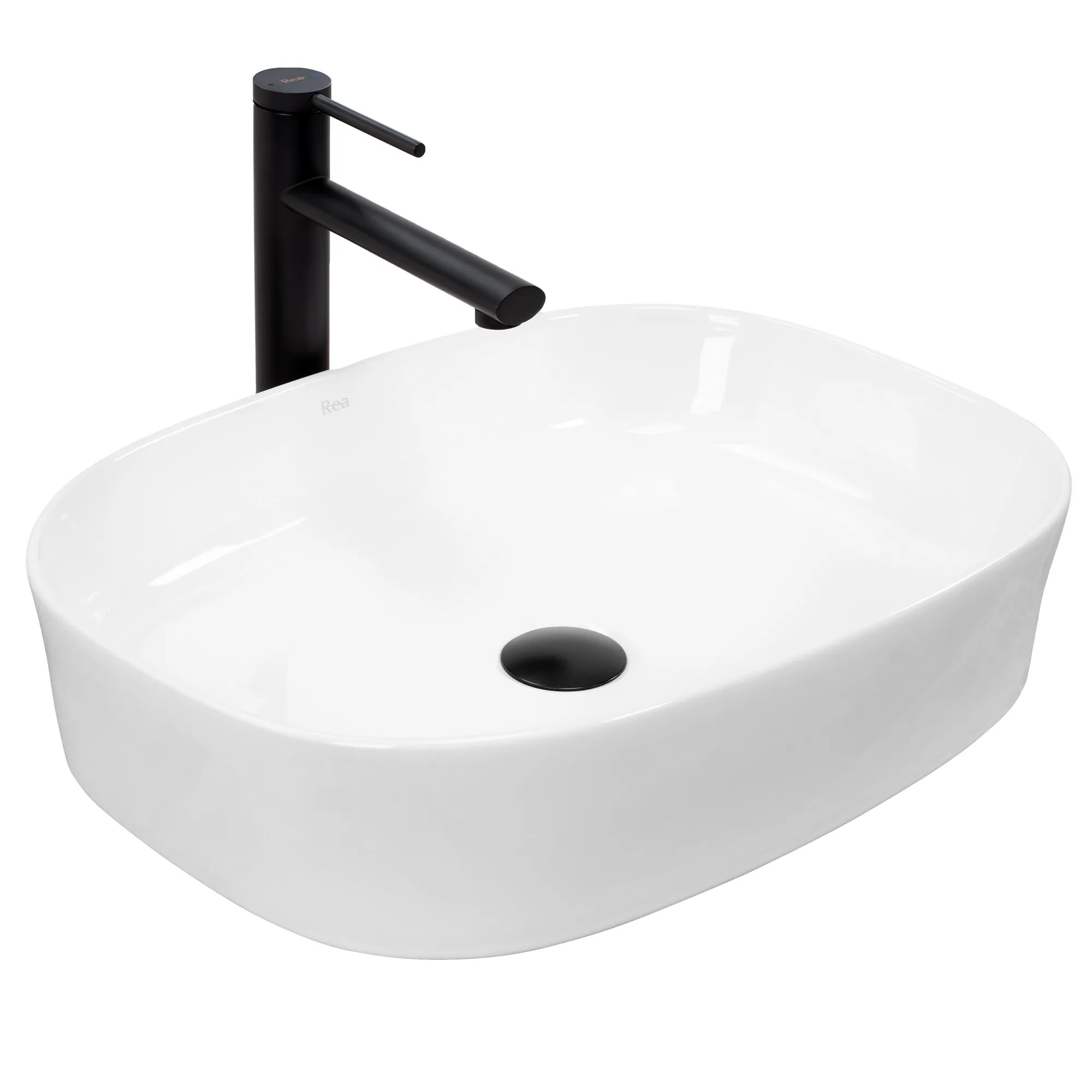 Rea Angie lavabo 52x38 cm rectangular sobre encimera blanco REAU4121