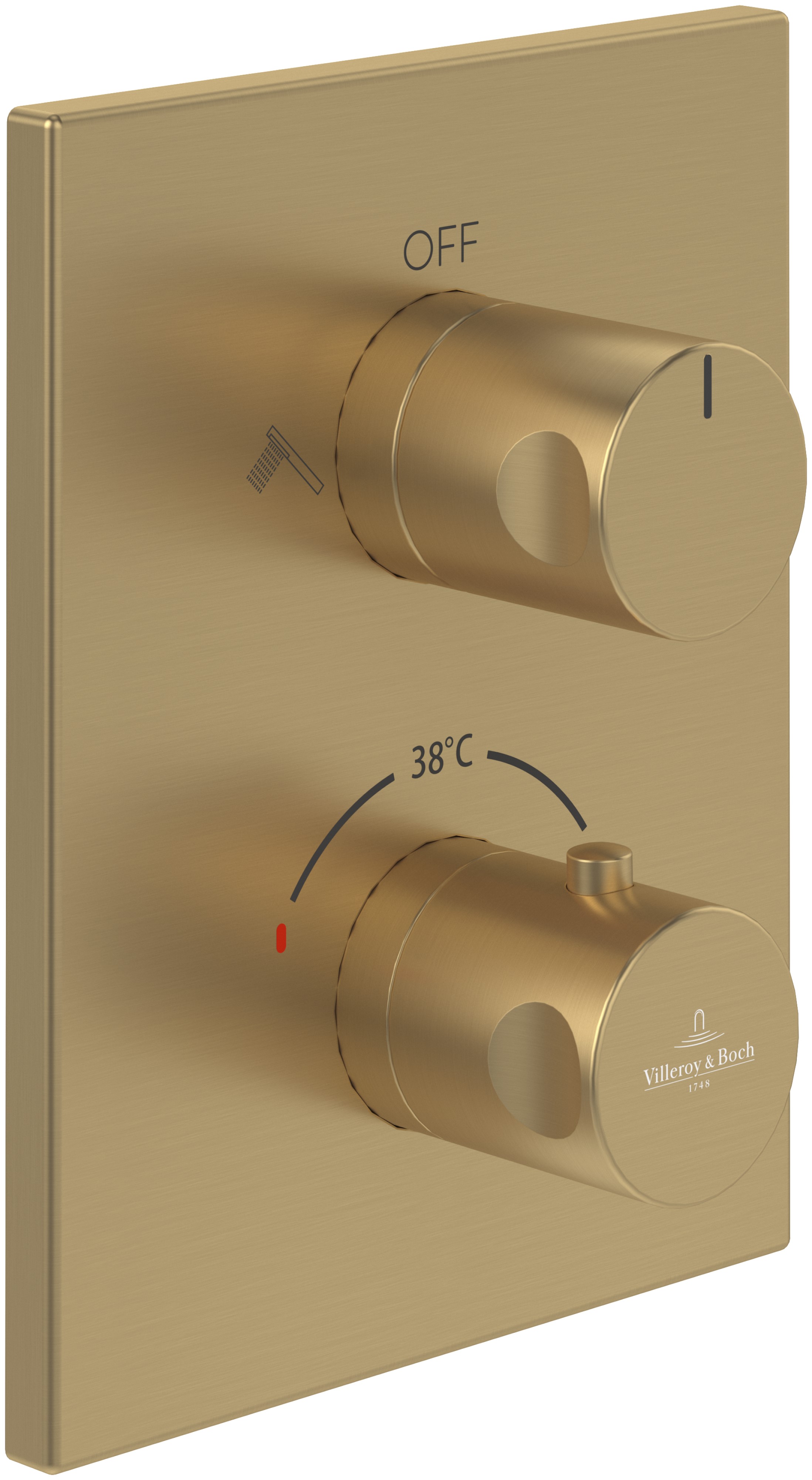 Villeroy & Boch Universal Taps & Fittings grifo de bañera y ducha empotrado con termostato oro TVD00065300076