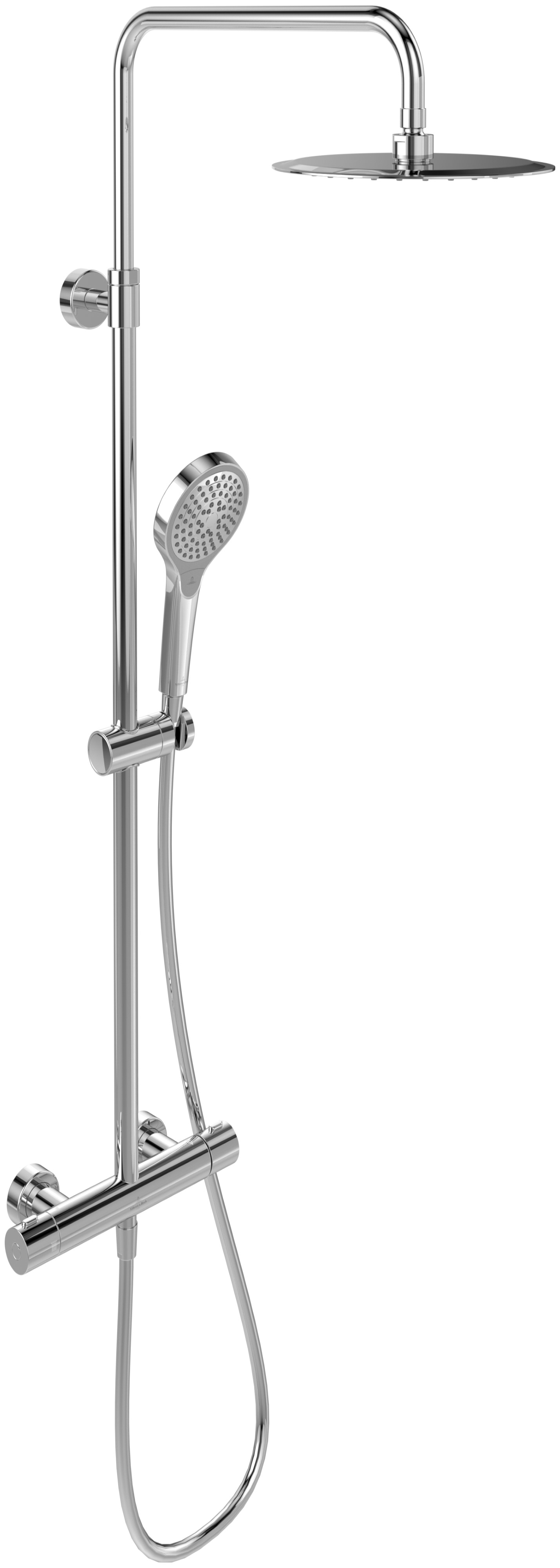Villeroy & Boch Verve Showers conjunto de ducha a pared con termostato con rociador con efecto lluvia cromo TVS10900500061