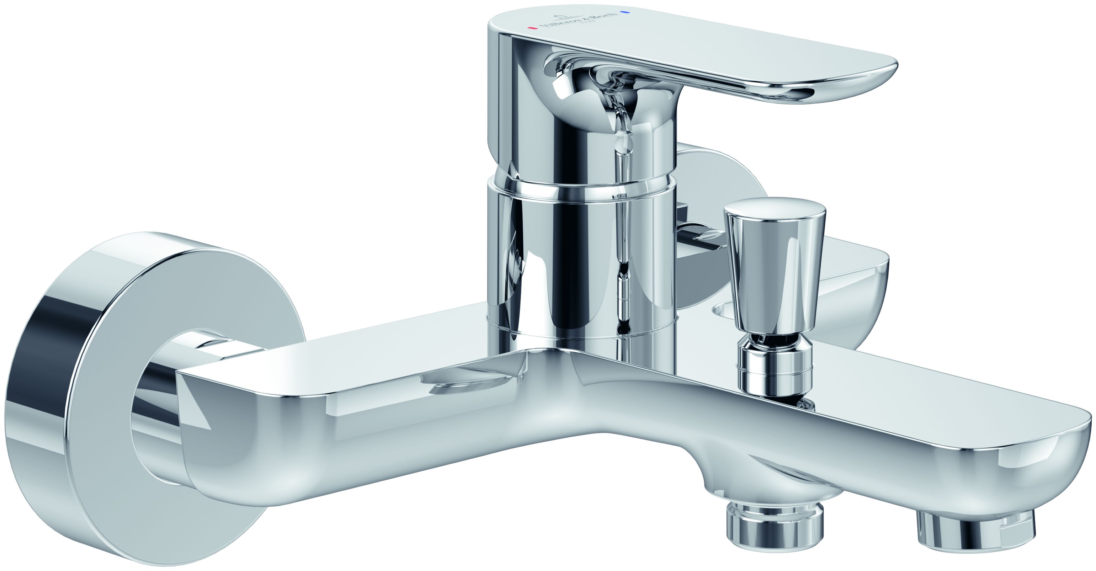 Villeroy & Boch O.Novo grifo de bañera y ducha a pared cromo TVT10400100061