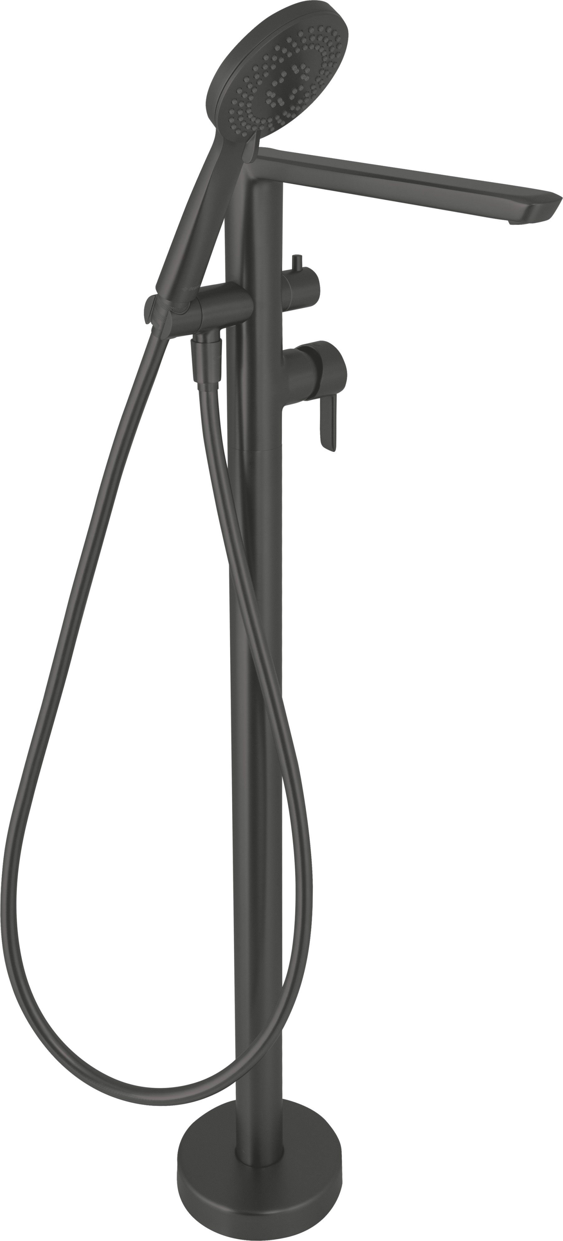 Deante Arnika grifo de bañera y ducha en suelo negro BQA_N17M