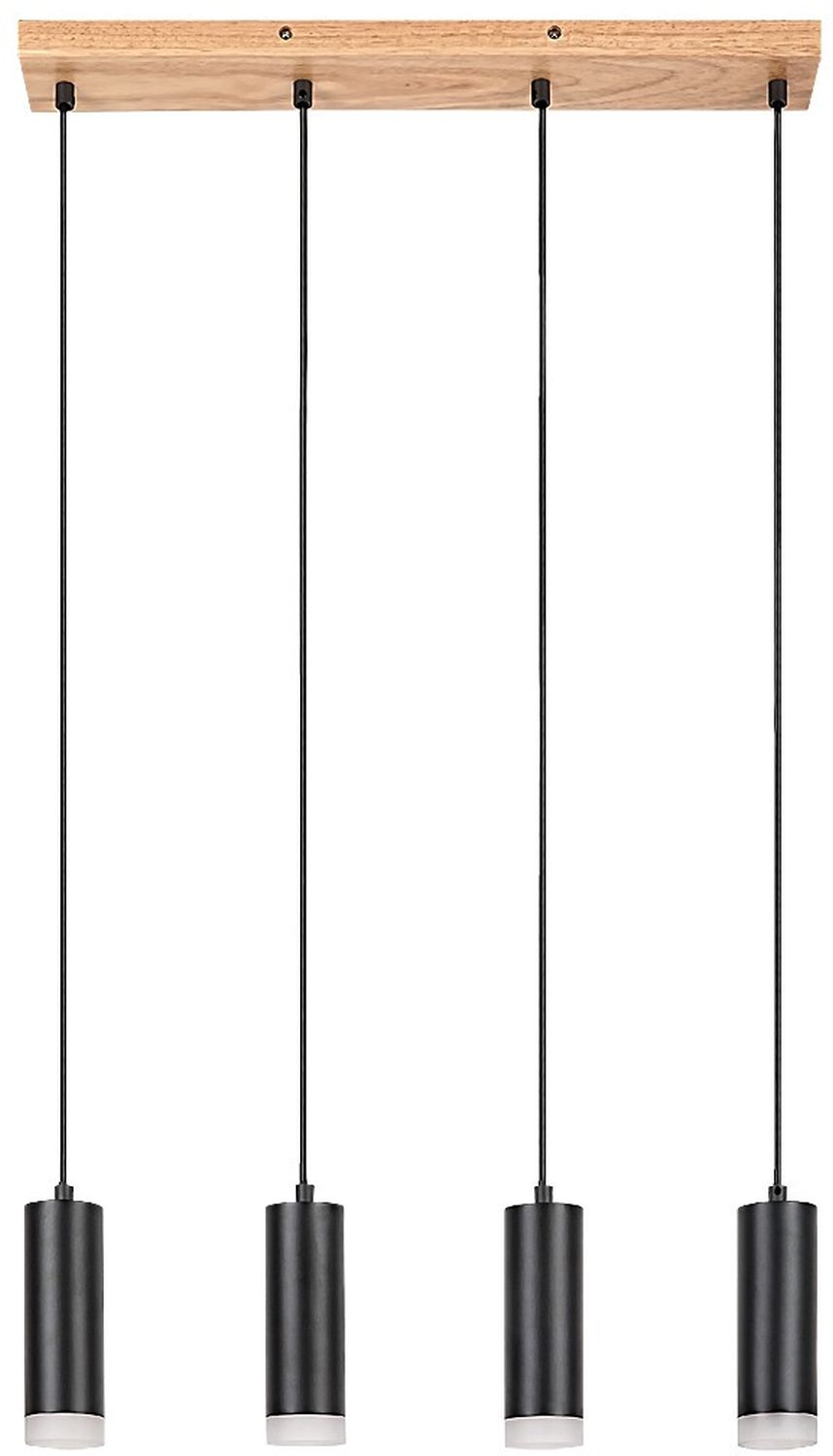 Rabalux Toras lámpara colgante 4x5 W negro-madera 72124