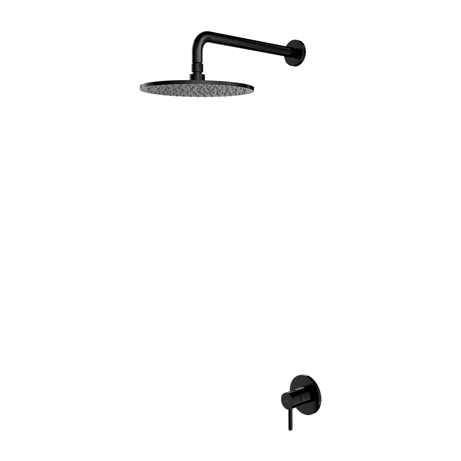 Omnires Y conjunto de ducha empotrado con rociador con efecto lluvia negro SYSY36BL
