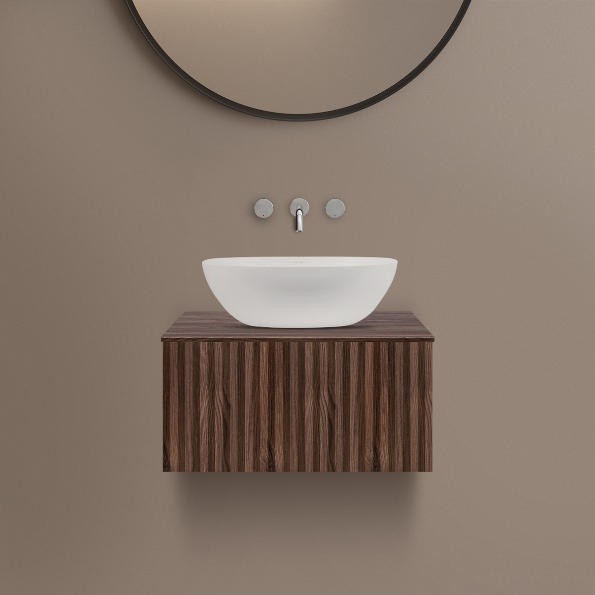 Ksuro 02 armario 60x46.6x30 cm suspendido, para lavabo nogal 50002060