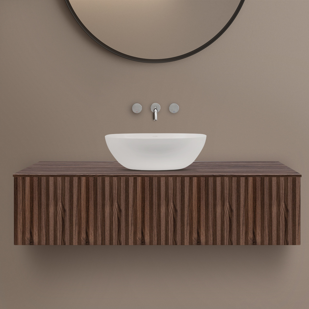 Ksuro 02 armario 120x46.6x30 cm suspendido, para lavabo nogal 50005060