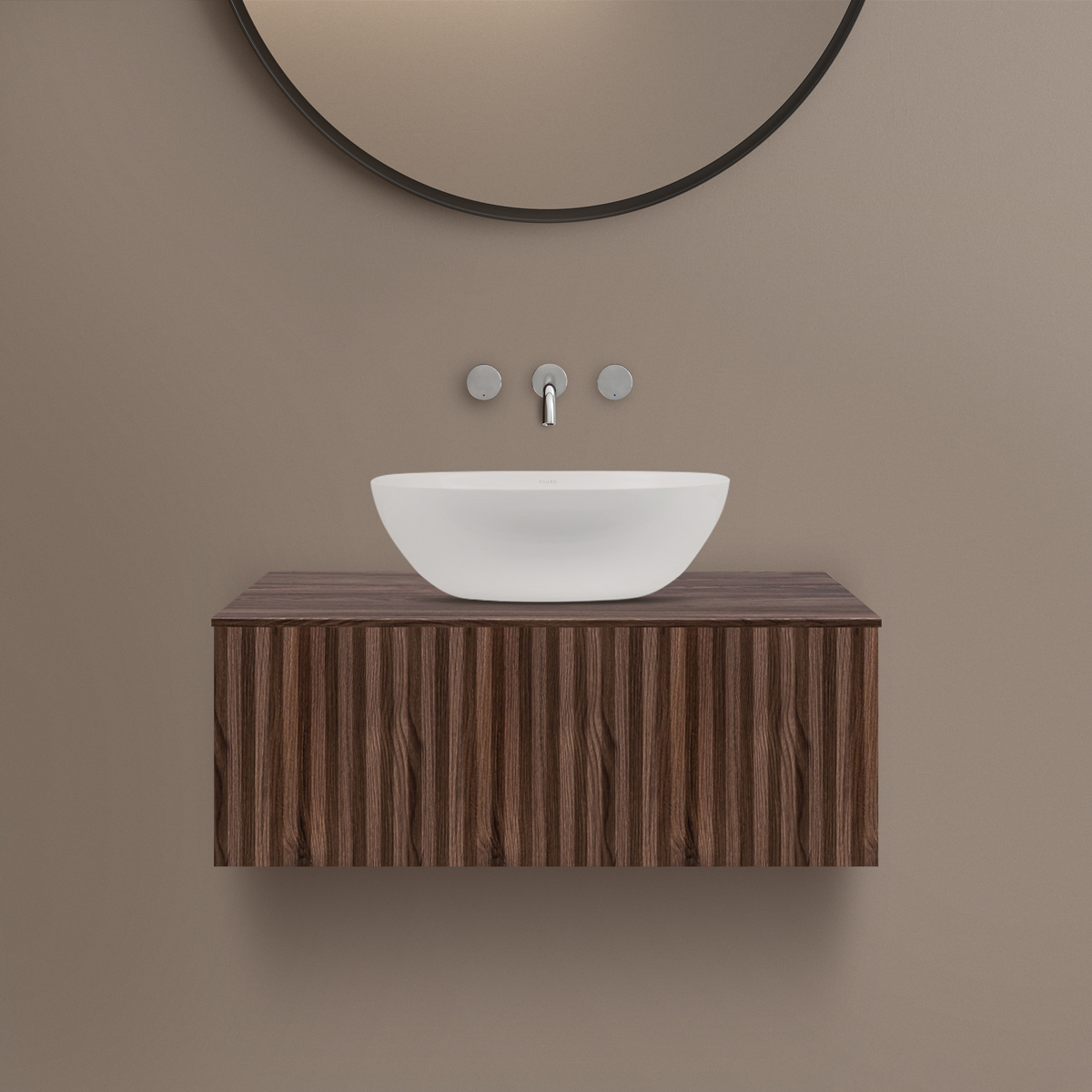 Ksuro 02 encimera sobre armario 80.3x46.9 cm nogal 53003060