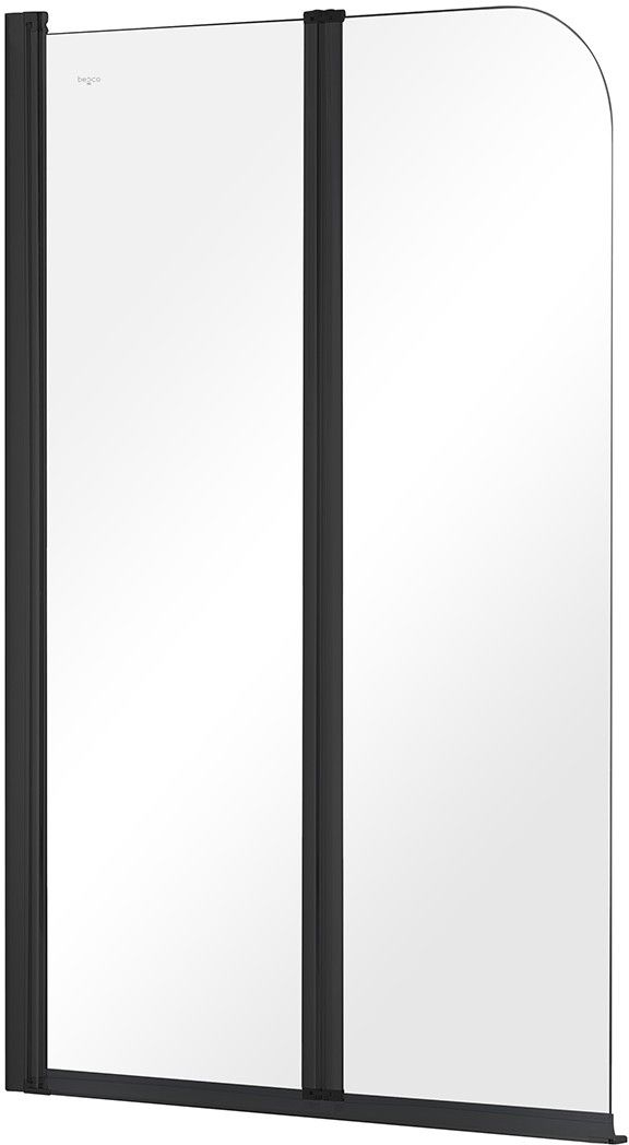 Besco Prime Black mampara de bañera 90 cm dos piezas negro mate/vidrio transparente PNPB-2S