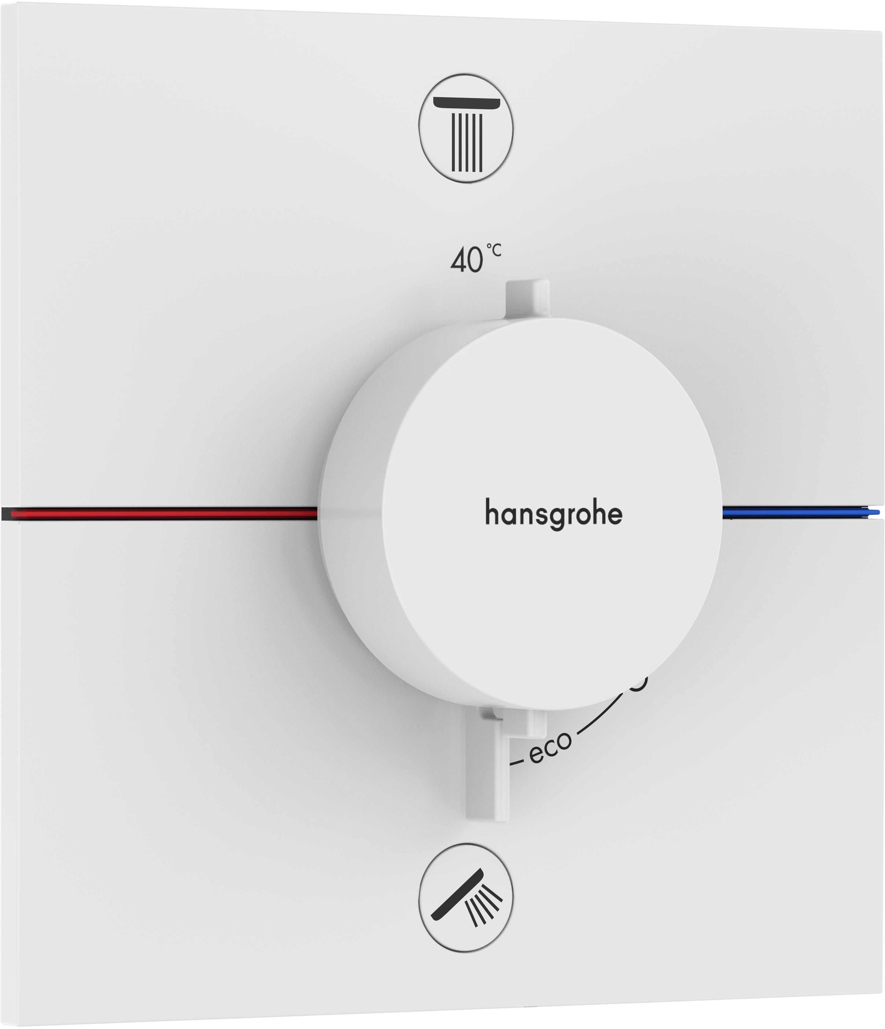 Hansgrohe ShowerSelect Comfort E grifo de bañera y ducha empotrado con termostato blanco 15572700
