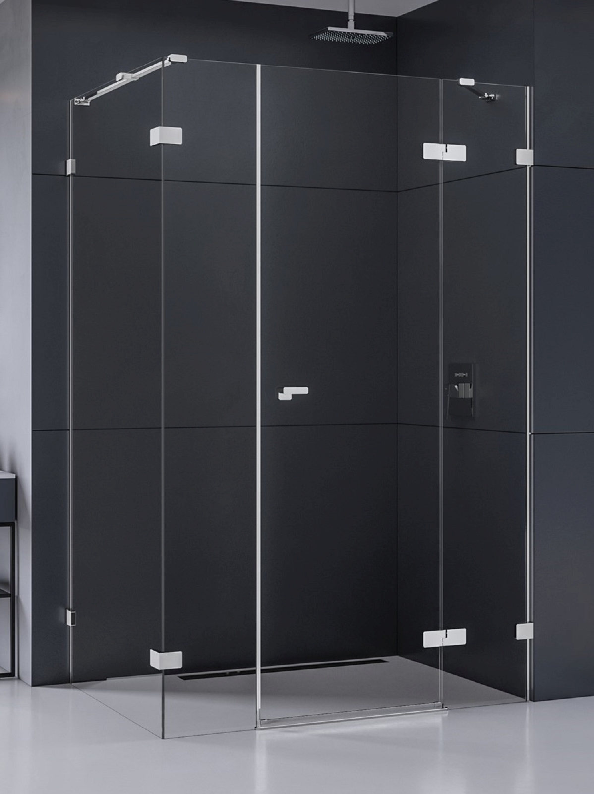 New Trendy Eventa cabina de ducha 130x80 cm rectangular cromo brillo/vidrio transparente EXK-4556