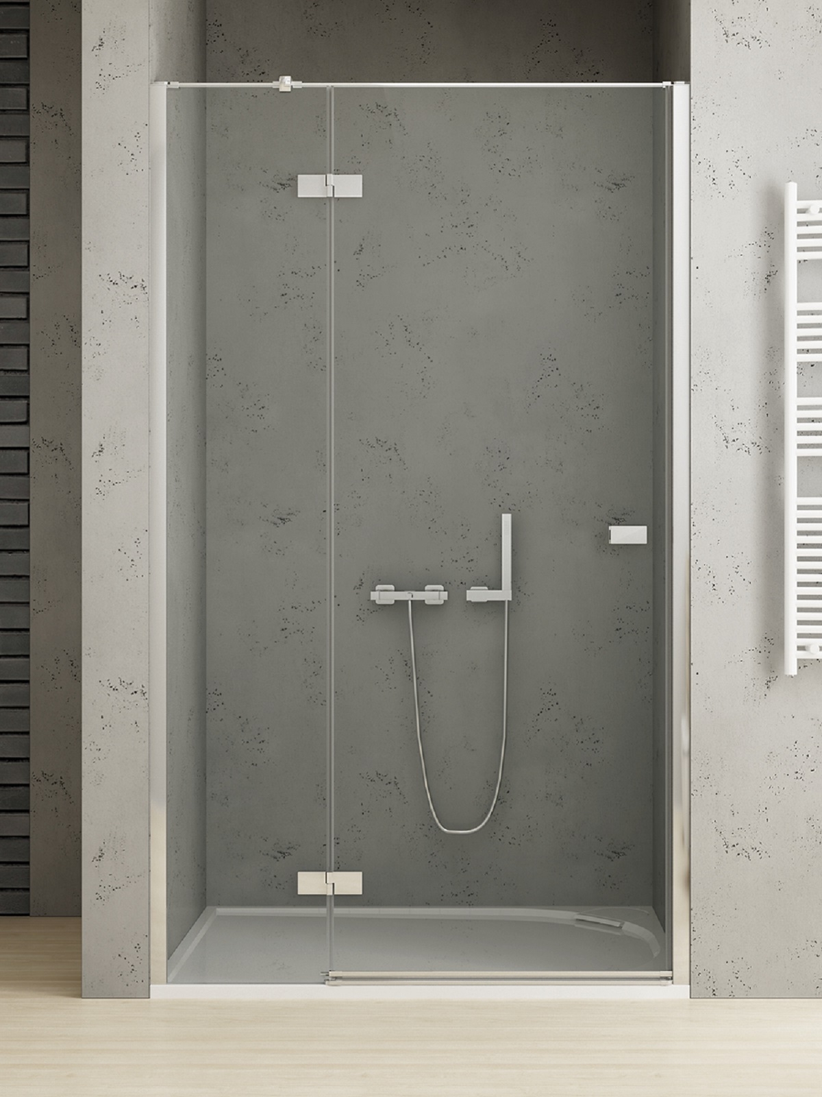 New Trendy Reflexa puerta de ducha 110 cm oscilante cromo brillante/vidrio transparente EXK-5063