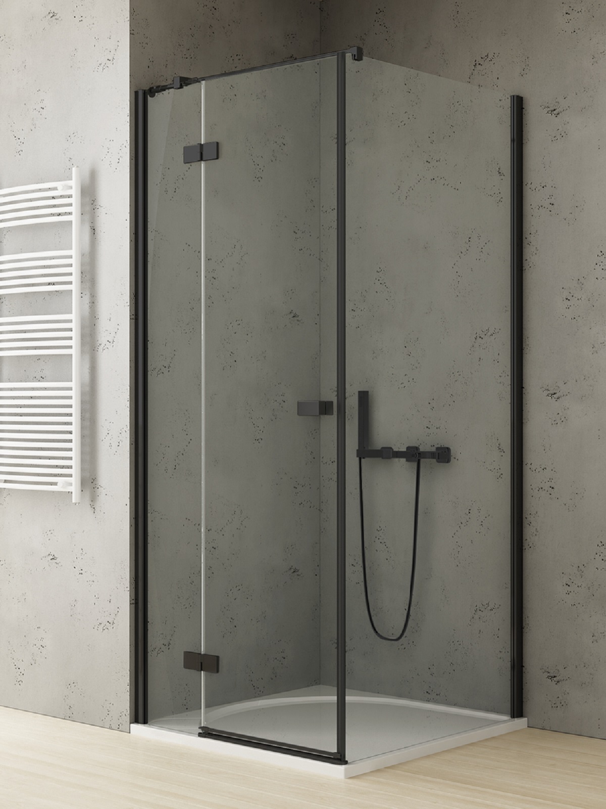 New Trendy Reflexa Black cabina de ducha 120x90 cm rectangular negro mate/vidrio transparente EXK-4934