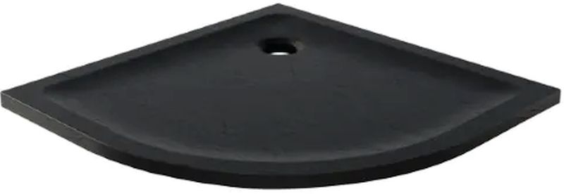New Trendy Mild Stone plato de ducha semicircular 90x90 cm negro B-0580