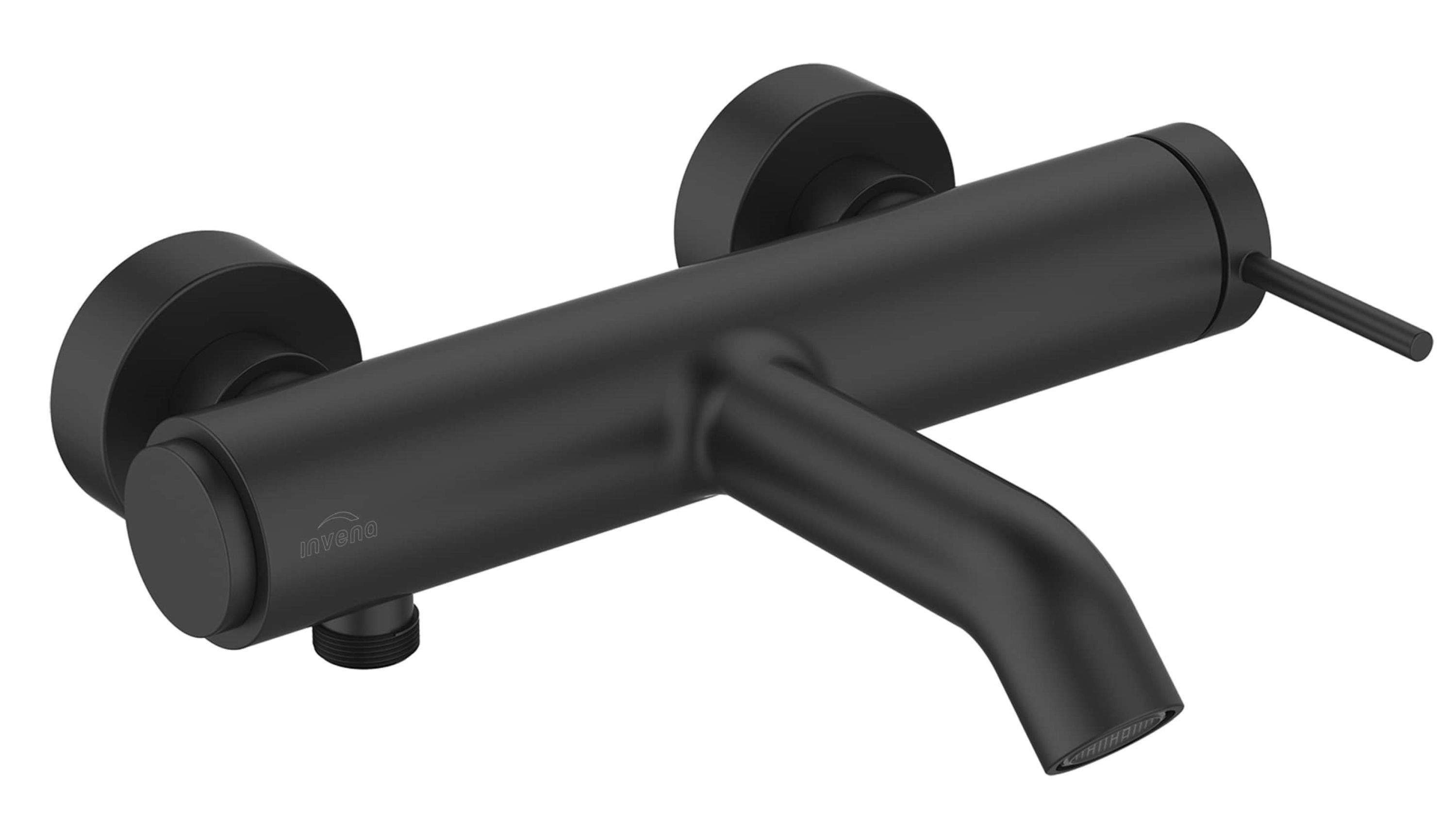Invena Kalitea grifo de bañera y ducha a pared negro BW-72-004