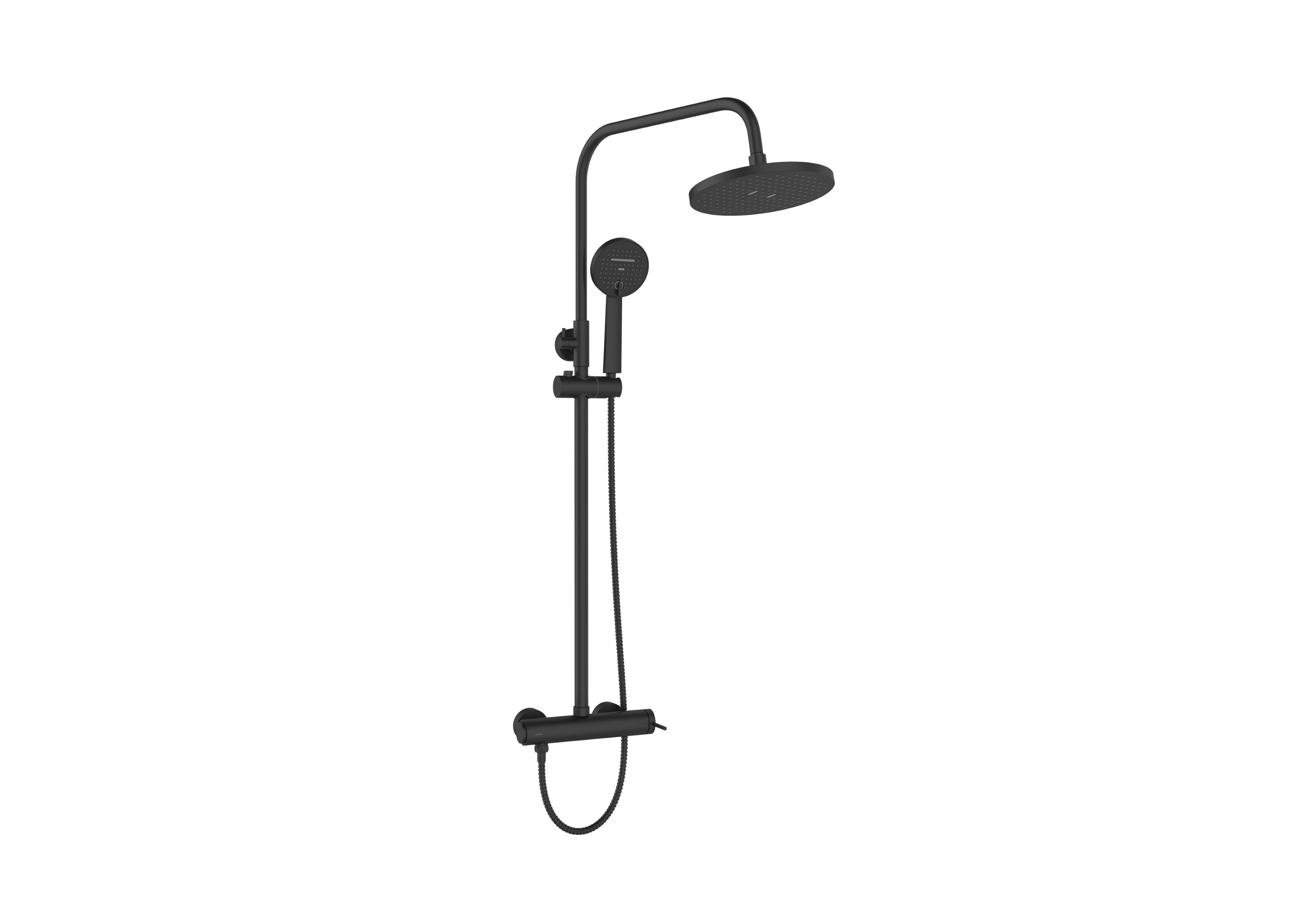 Invena Kalitea conjunto de ducha a pared negro AU72004