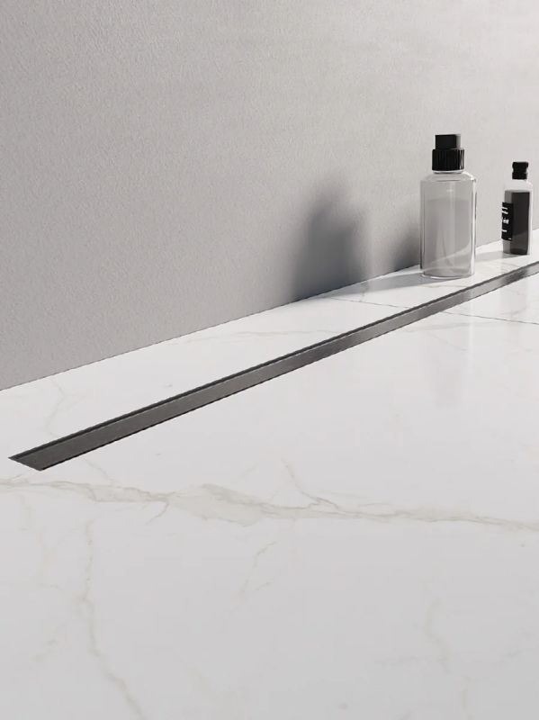 New Trendy Visio Slim Gunmetal Brushed desagüe lineal 80 cm OL-0093