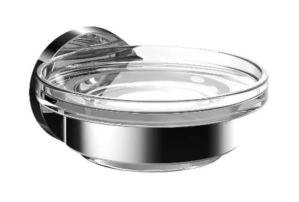 Emco Round jabonera de pared cromo-transparente 433000100