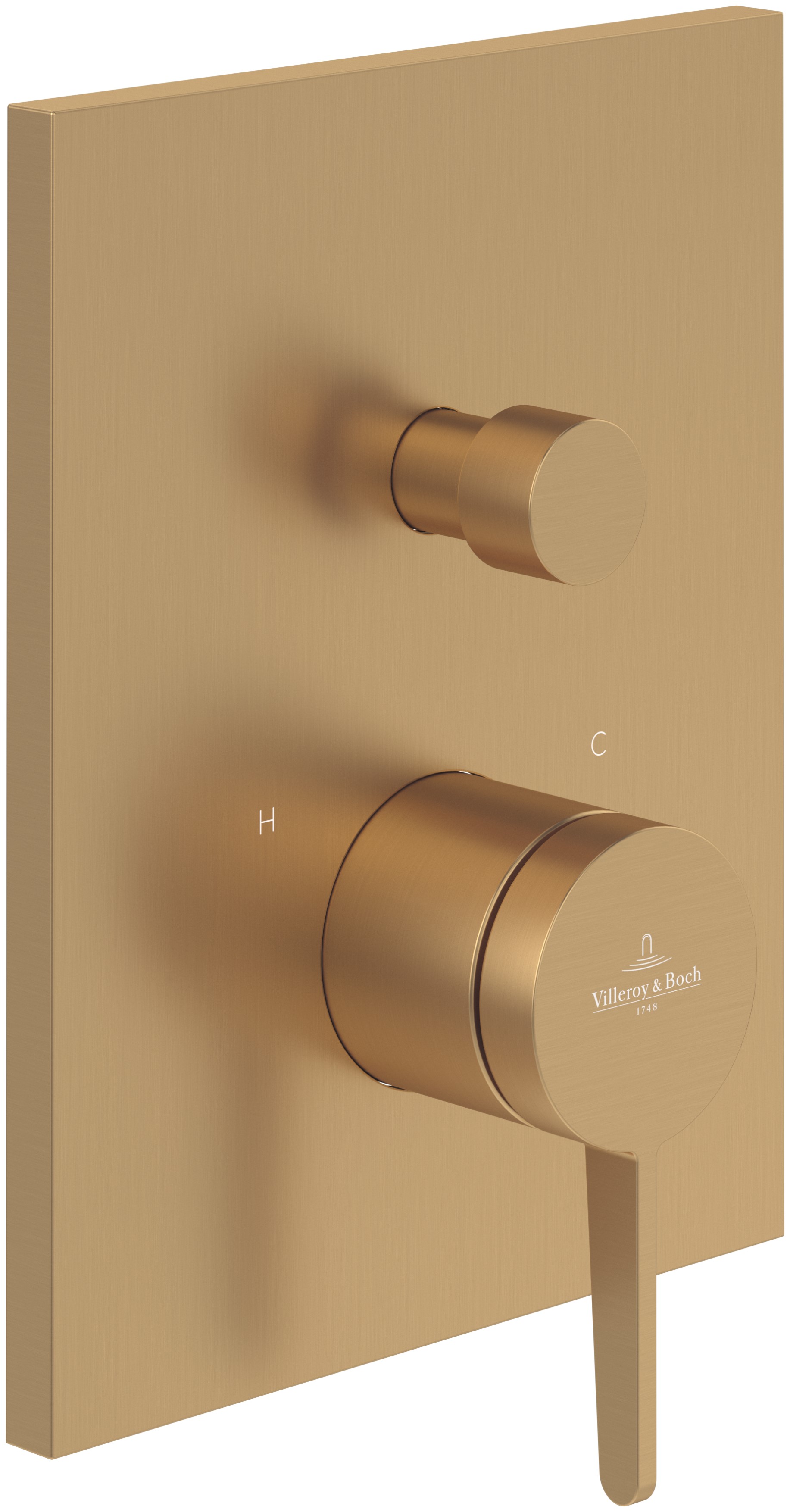 Villeroy & Boch Conum grifo de bañera y ducha empotrado oro TVT12700100076