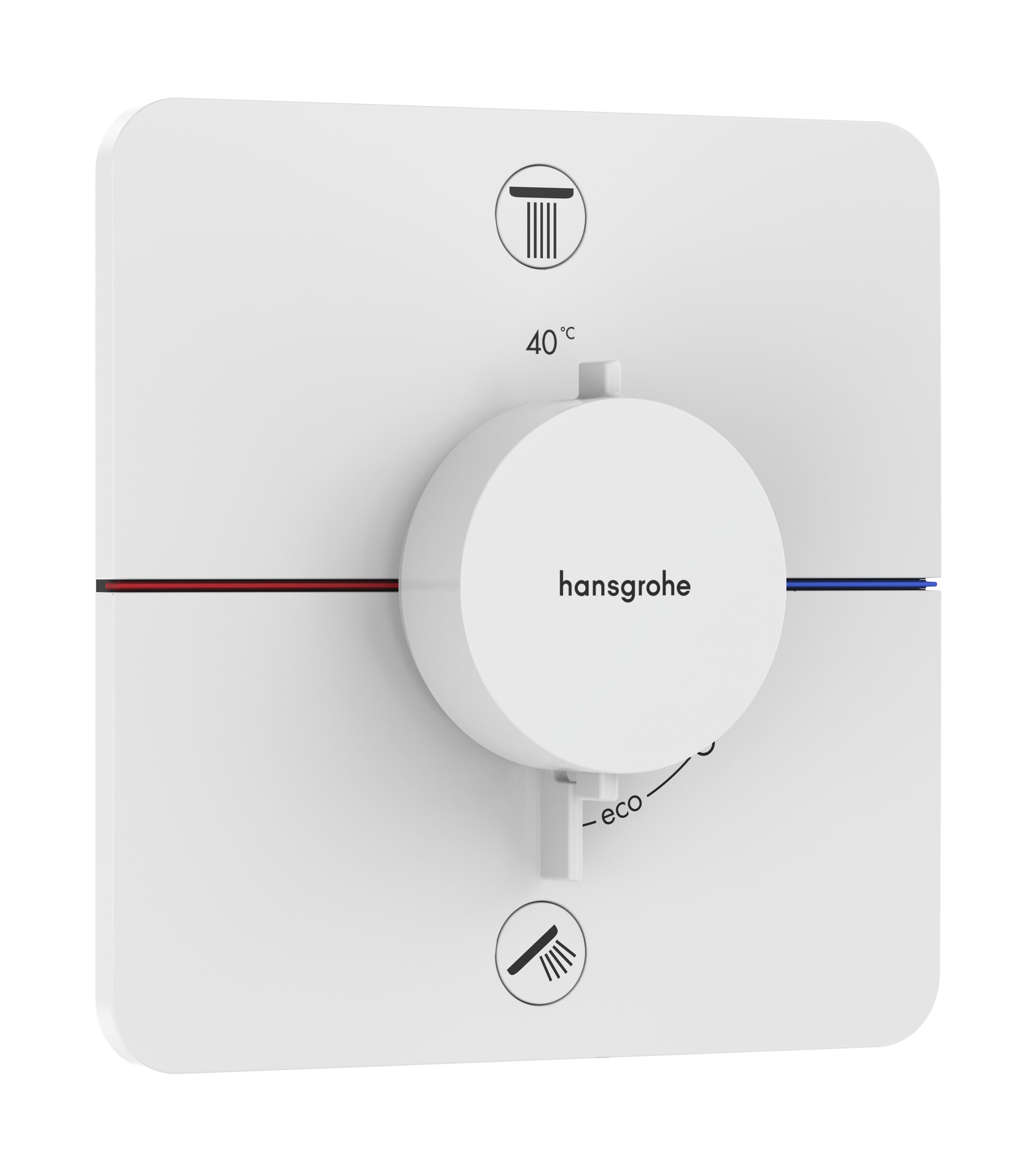 Hansgrohe ShowerSelect Comfort Q grifo de bañera y ducha empotrado con termostato blanco 15583700