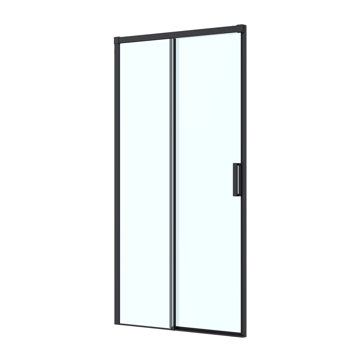 Oltens Breda puerta de ducha 110 cm corredera negro mate/vidrio transparente 21214300