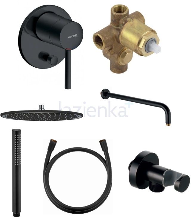 Conjunto ducha con efecto lluvia Kludi A-QA 6433087-00, grifo de bañera y ducha Kludi Bozz 387163976, 38624N, 6651439-00, 3912039-00, 6107139-00, 6054739-00