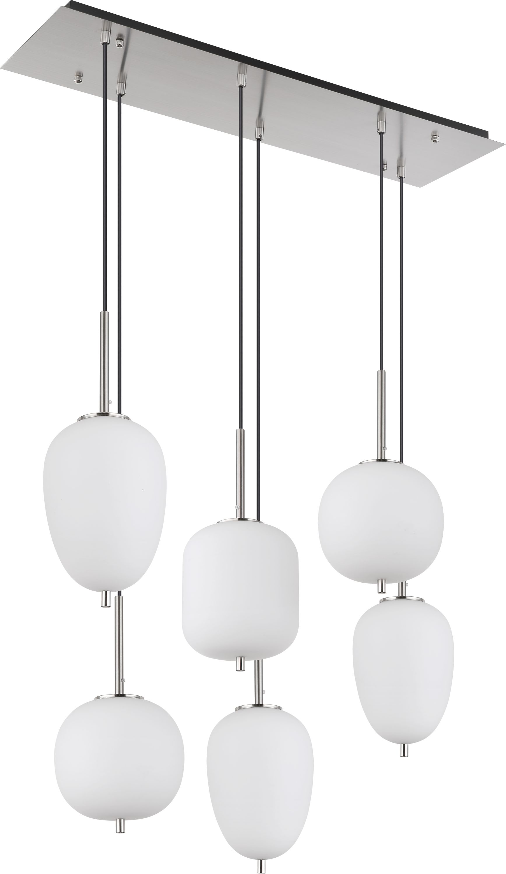Globo Lighting Blacky I lámpara colgante 6x40 W blanco-níquel 15345-6NO