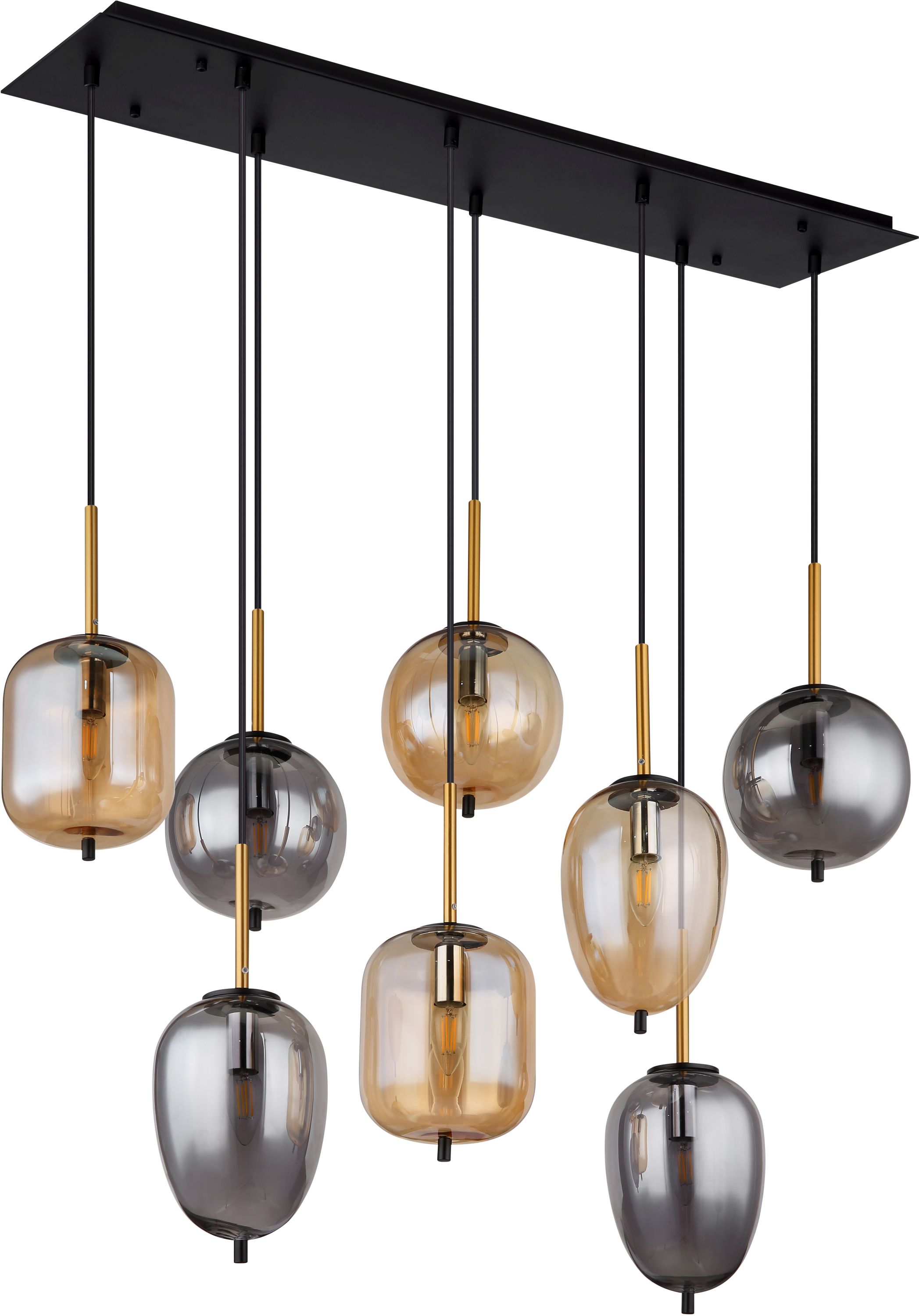 Globo Lighting Blacky lámpara colgante x40 W negro-humado-ámbar 15345-8A