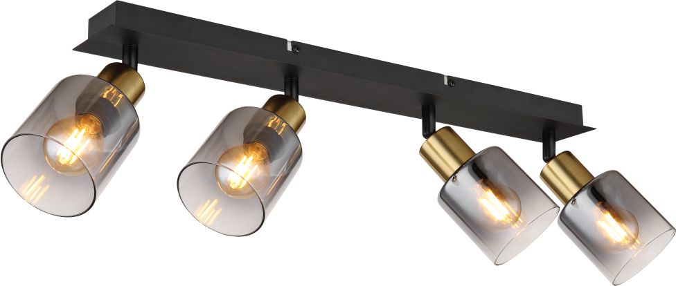 Globo Lighting Hollys lámpara de techo 4x40 W negro-oro 54310-4