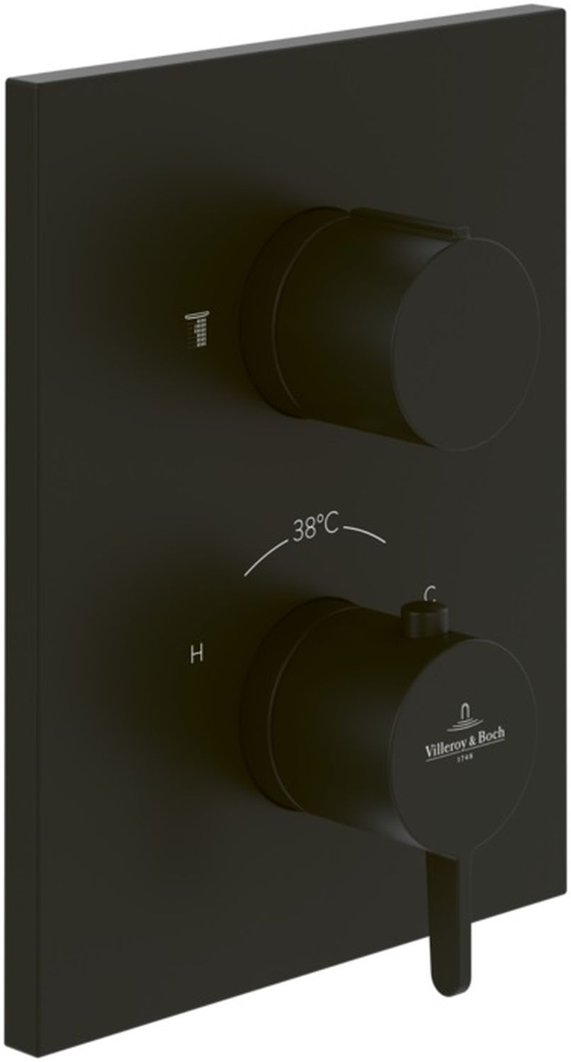 Villeroy & Boch Conum grifo para ducha empotrado con termostato negro TVS127001000K5