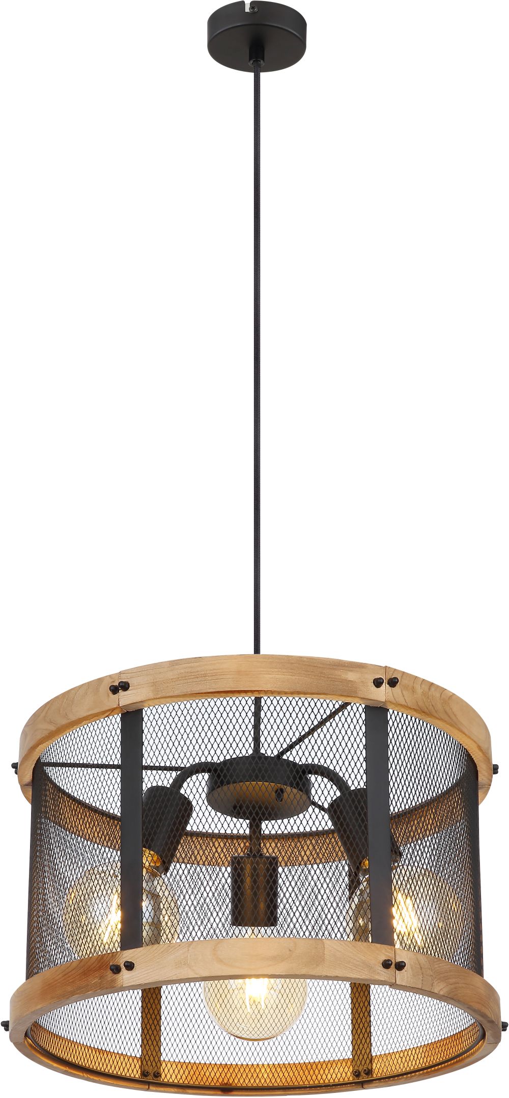 Globo Lighting Jeanie lámpara colgante 3x40 W negro-madera 15661H1