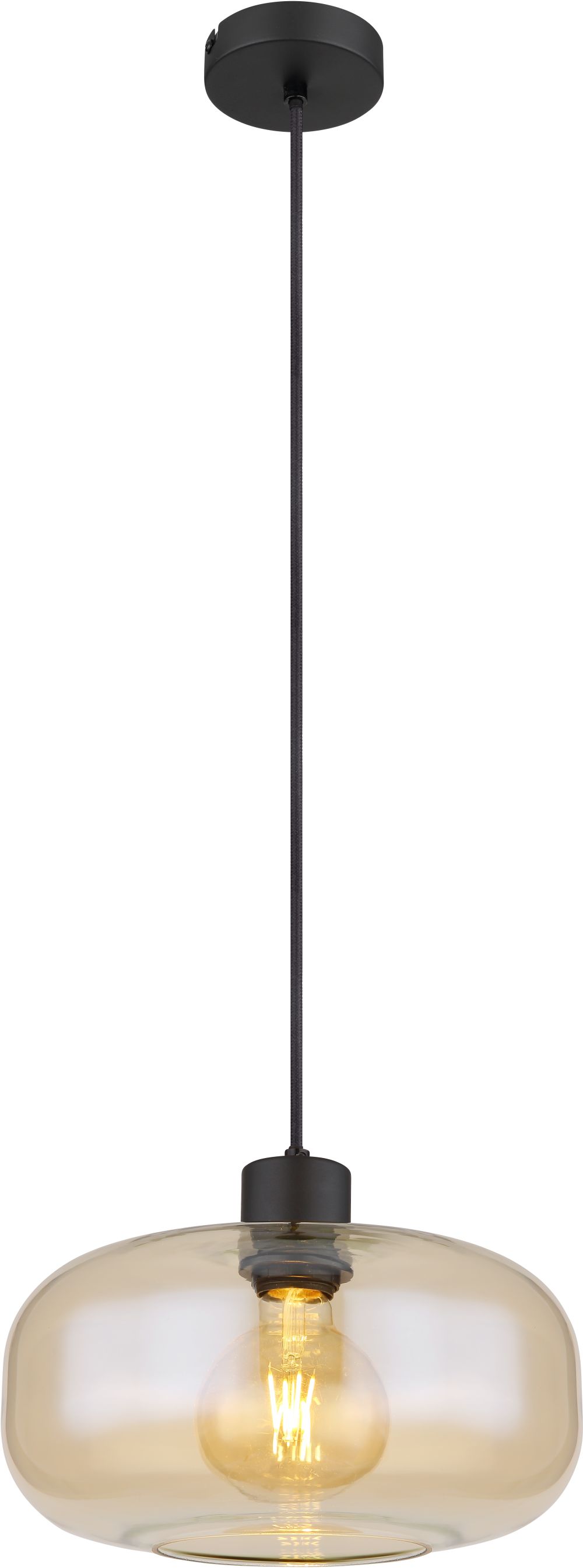 Globo Lighting Giuseppe lámpara colgante 1x40 W negro-ámbar 15566HA