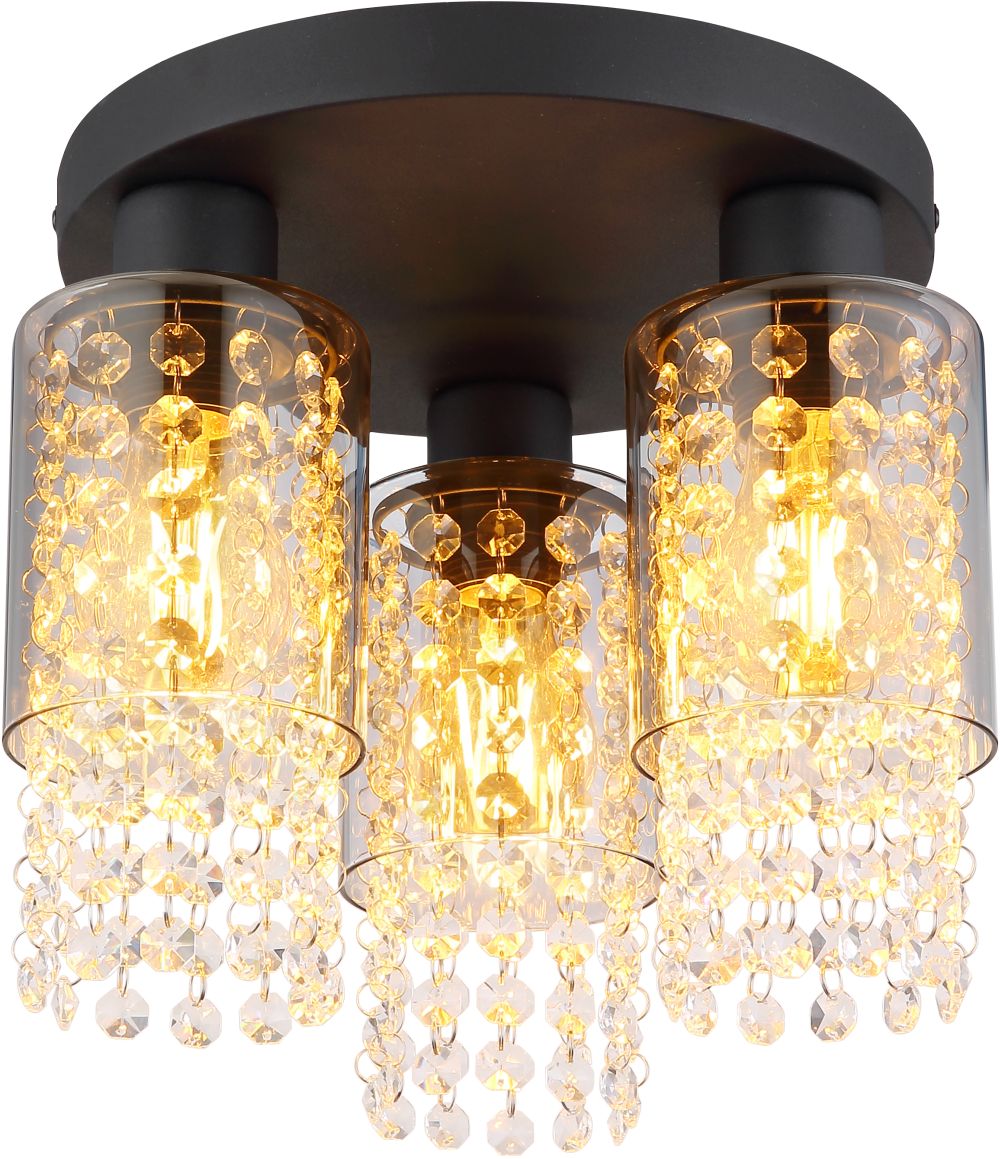 Globo Lighting Backey lámpara de techo 3x40 W negro-ahumado 15799-3D