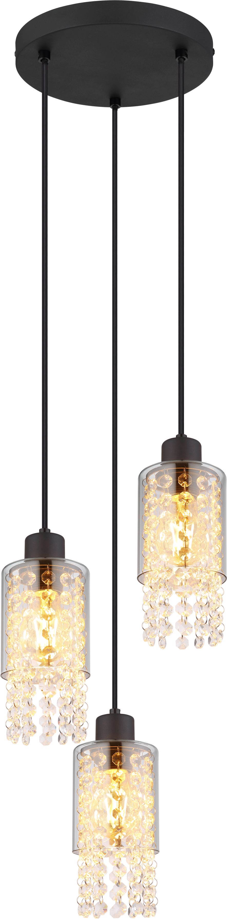Globo Lighting Backey lámpara colgante 3x40 W negro-humado 15799-3H