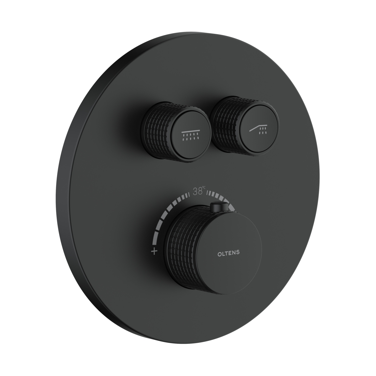 Oltens Onega grifo de bañera y ducha empotrado con termostato negro mate 34601300