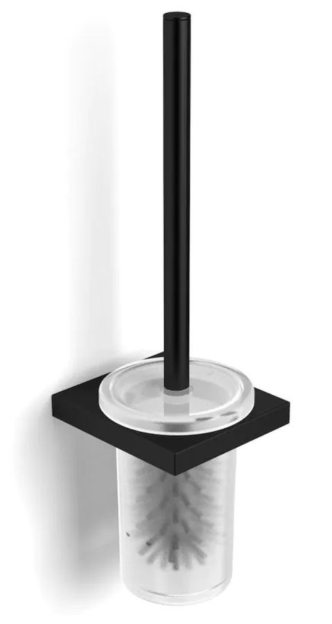 Stella Kobe escobilla de baño atornillado cristal-negro 10.430-B