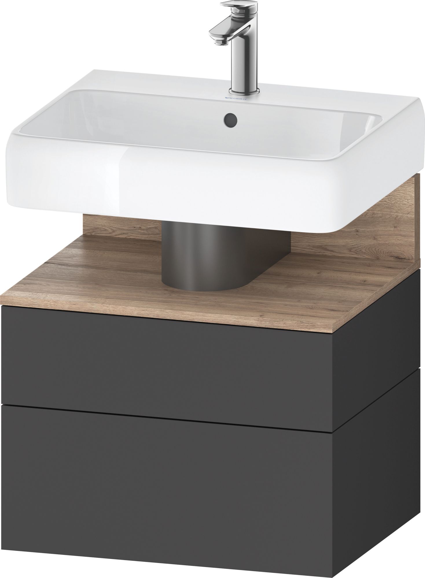 Duravit Qatego armario 59x47x59 cm suspendido, para lavabo grafito-roble QA4393055490010