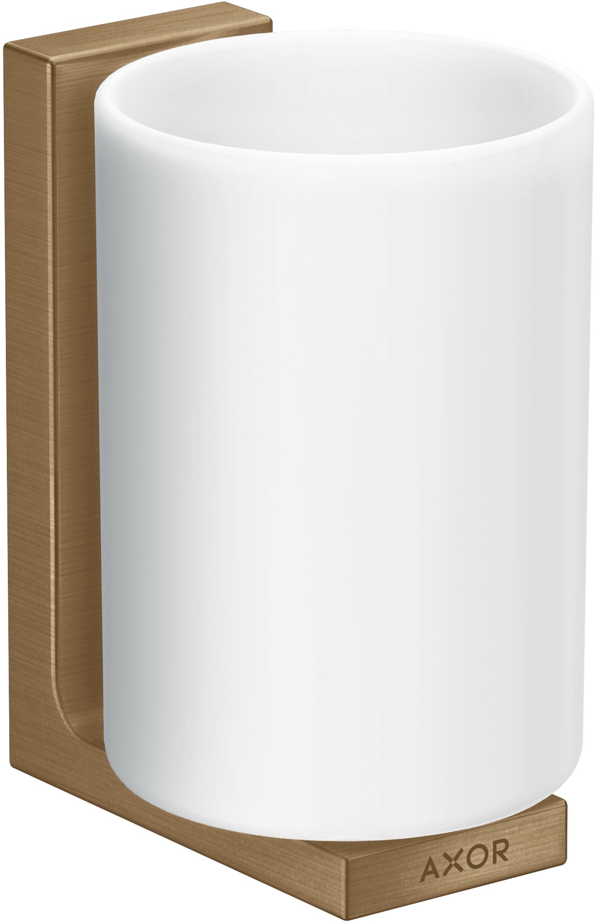 Axor Universal Rectangular vaso para cepillos de dientes blanco-marrón 42604140