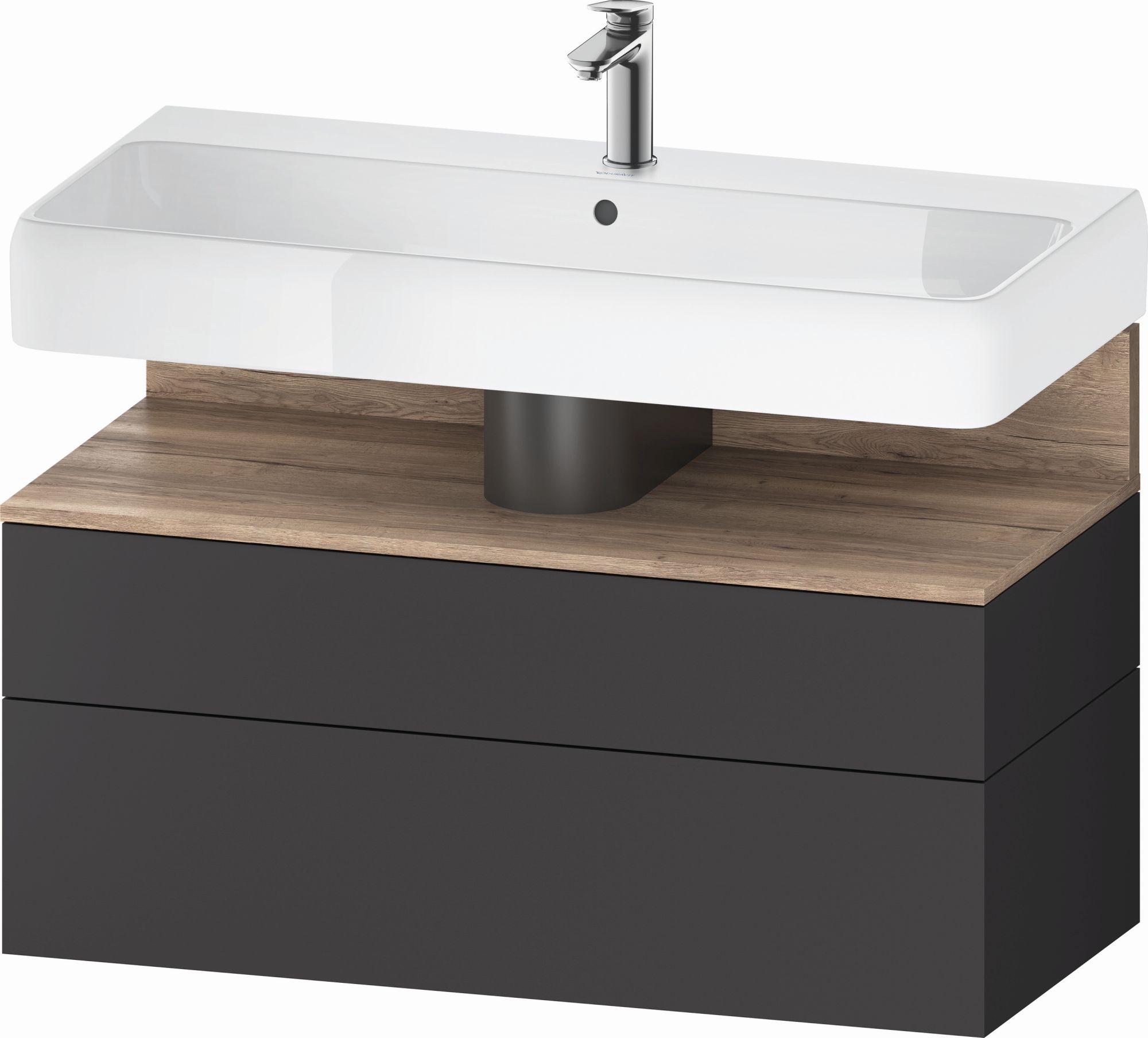 Duravit Qatego armario 99x47x59 cm suspendido, para lavabo grafito-roble QA4395055490010